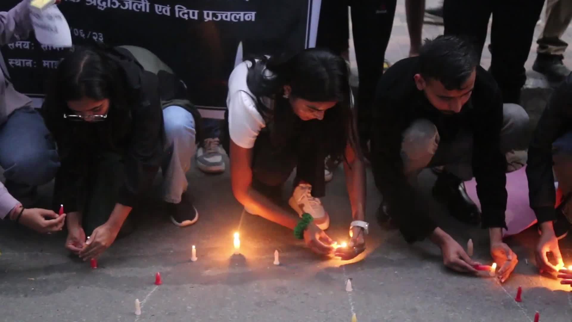 Candlelight prayer for the Nepalese students killed in Israel by Hamas