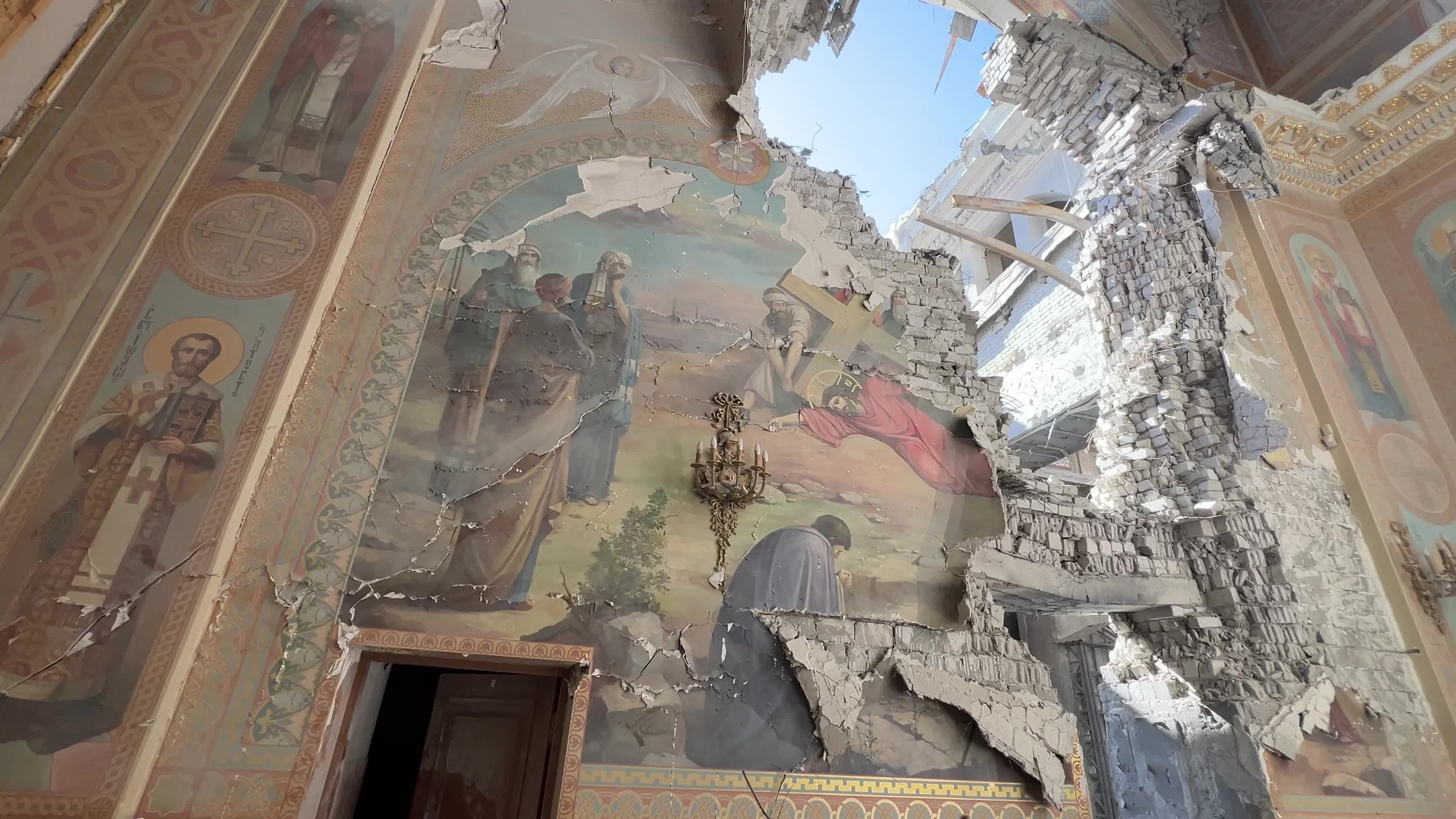 Transfiguration Cathedral damaged during a Russian missile strike in Odesa