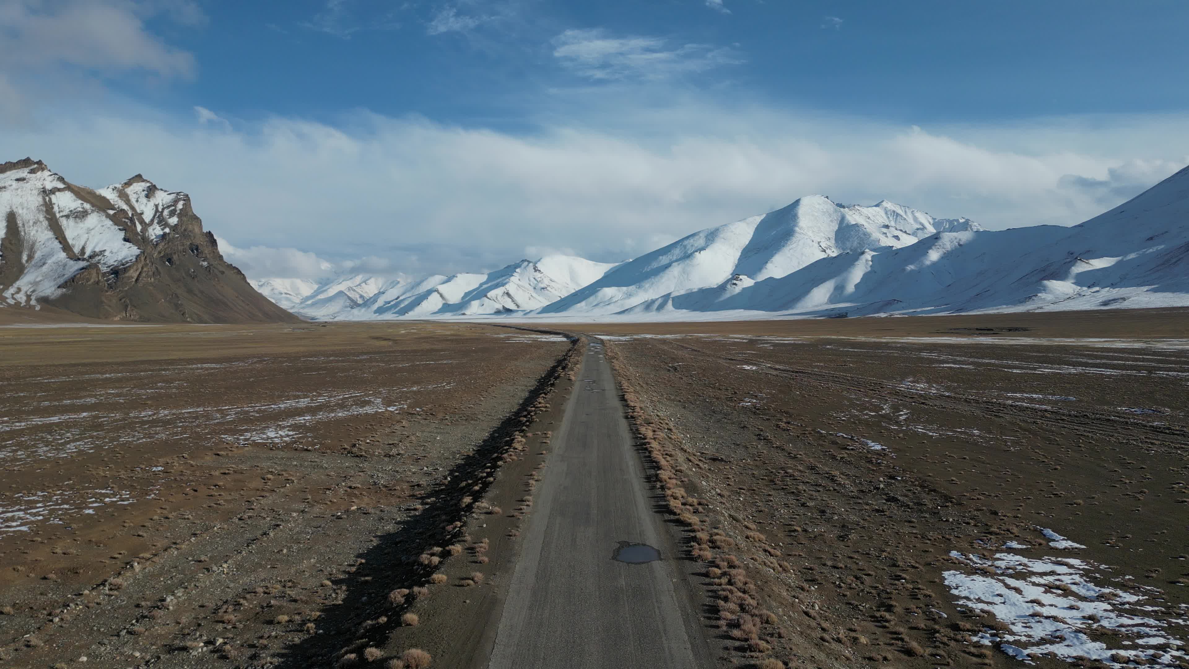 drone videos of the beautiful landscapes in the pamir mountains