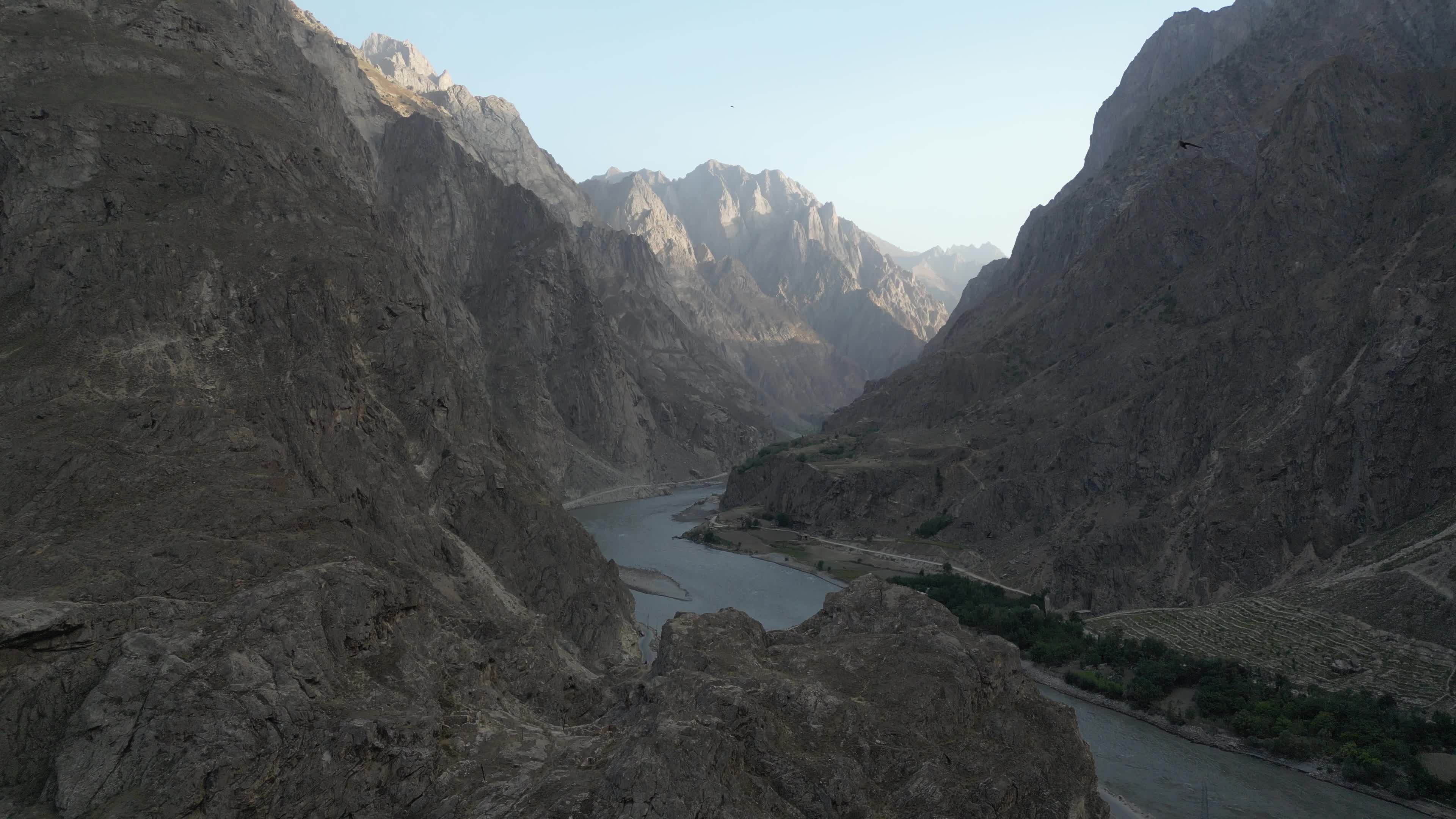 Drone videos of the river panj 
