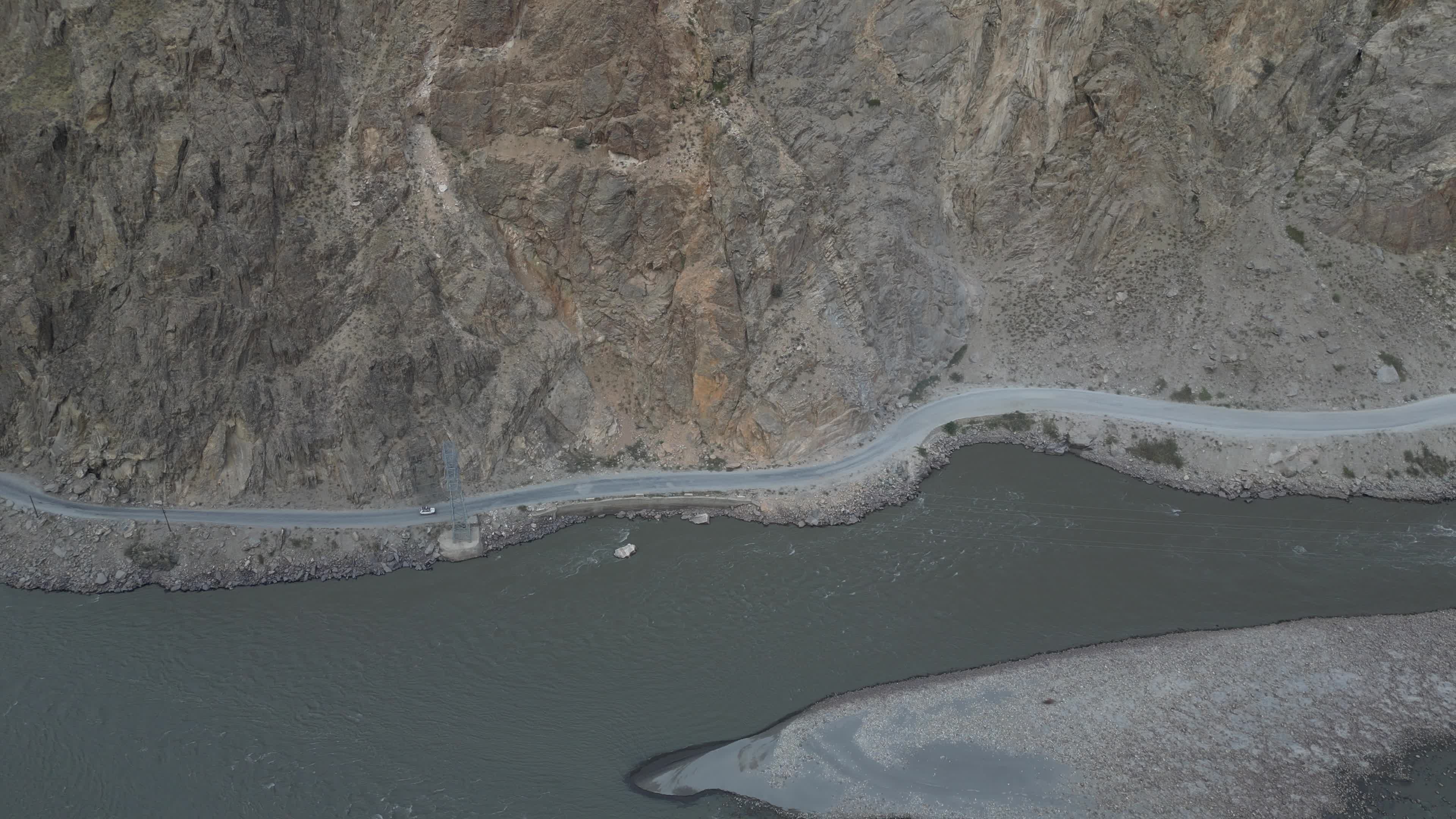Drone videos of the river panj 
