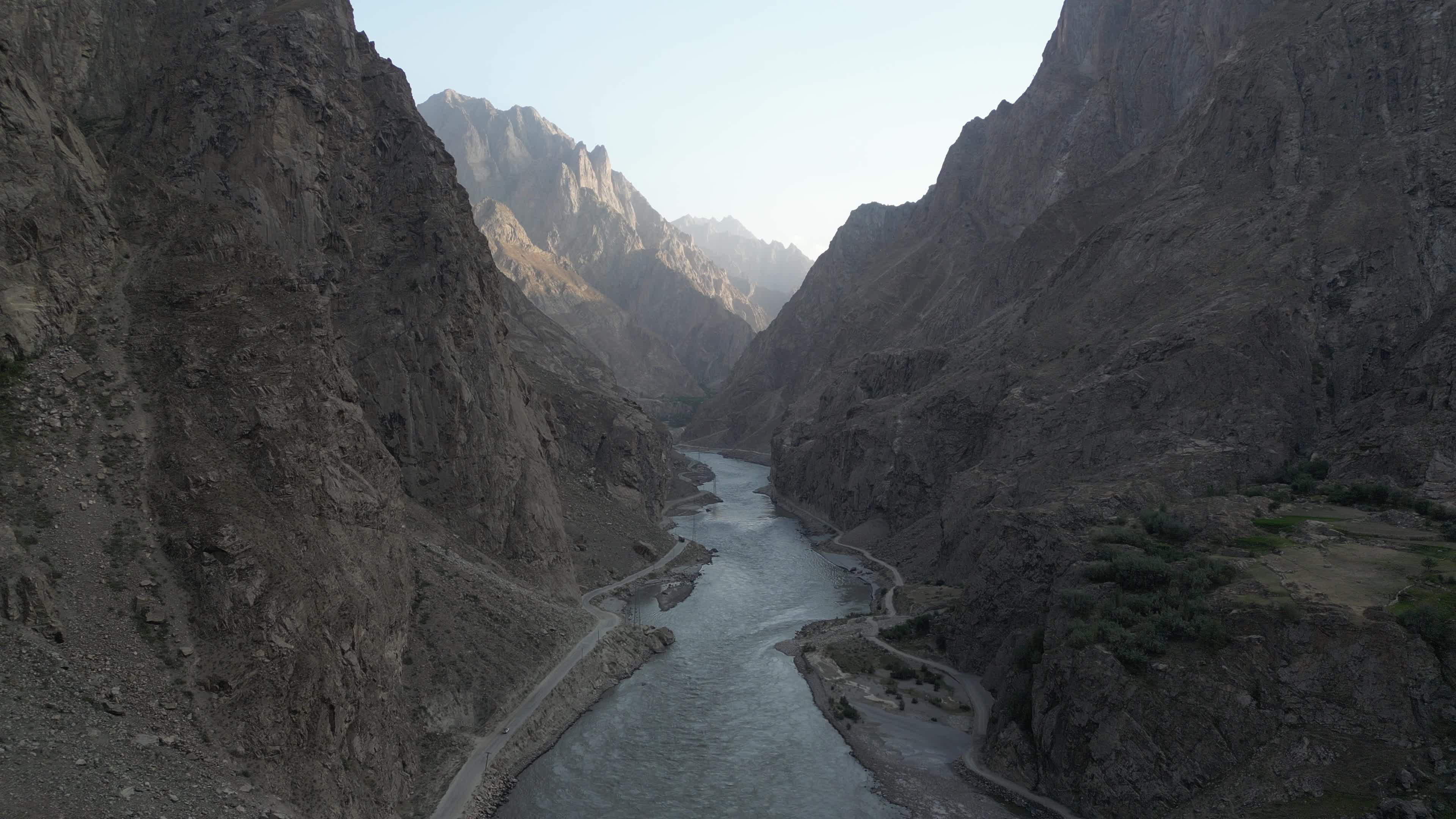 Drone videos of the river panj 
