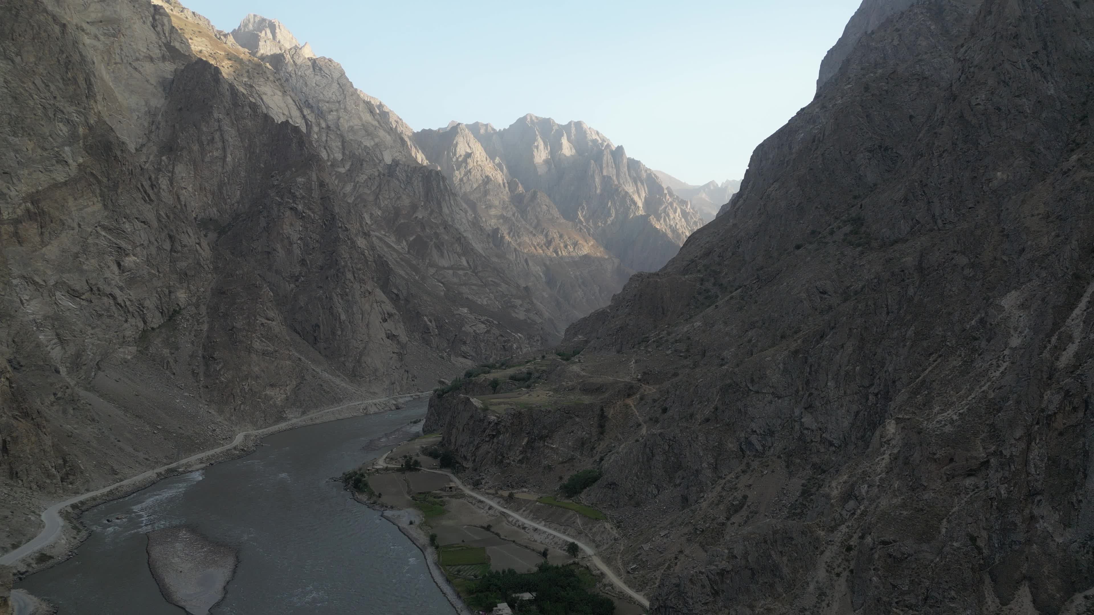 Drone videos of the river panj 