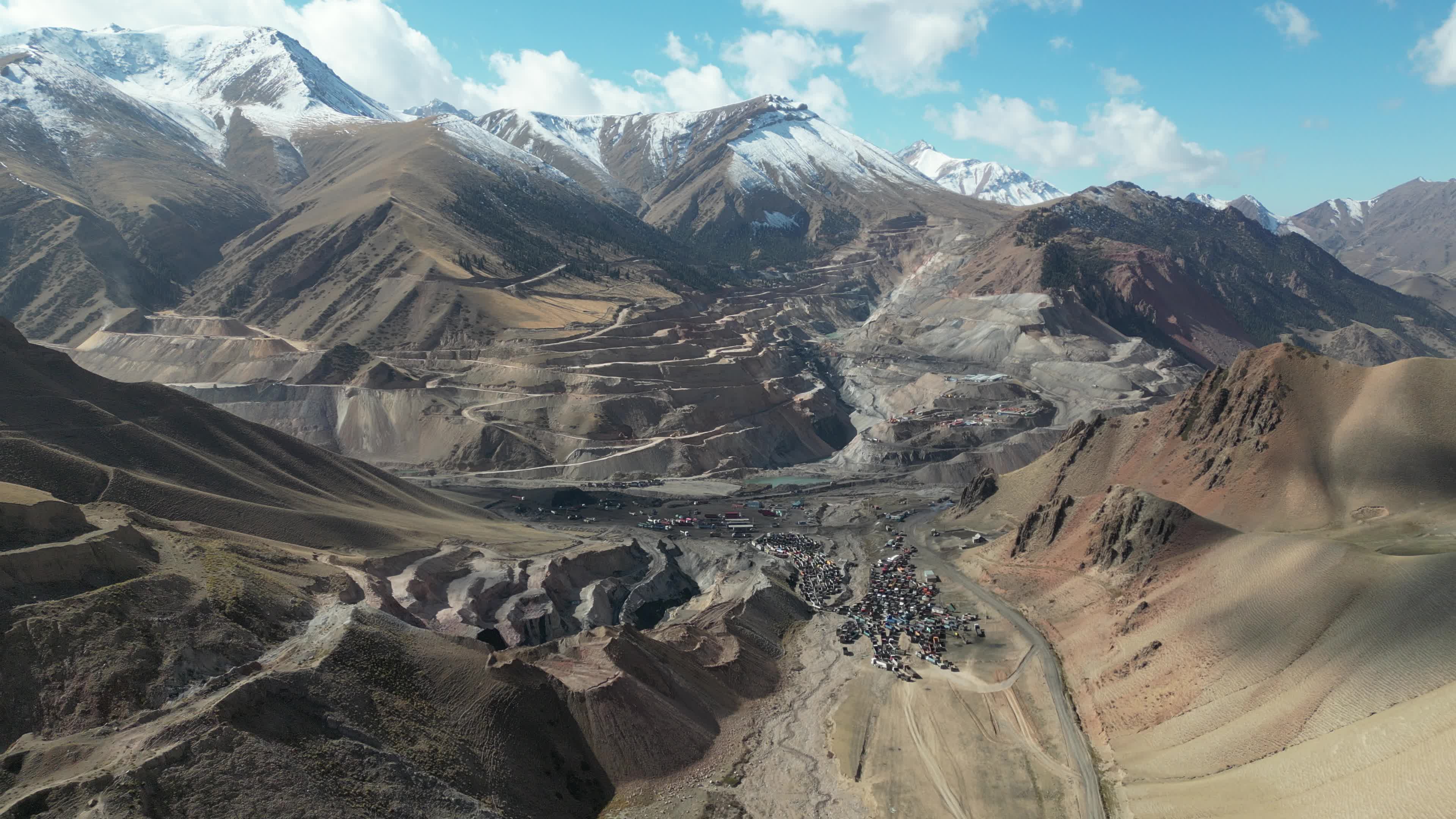 Drone video of a coal mine