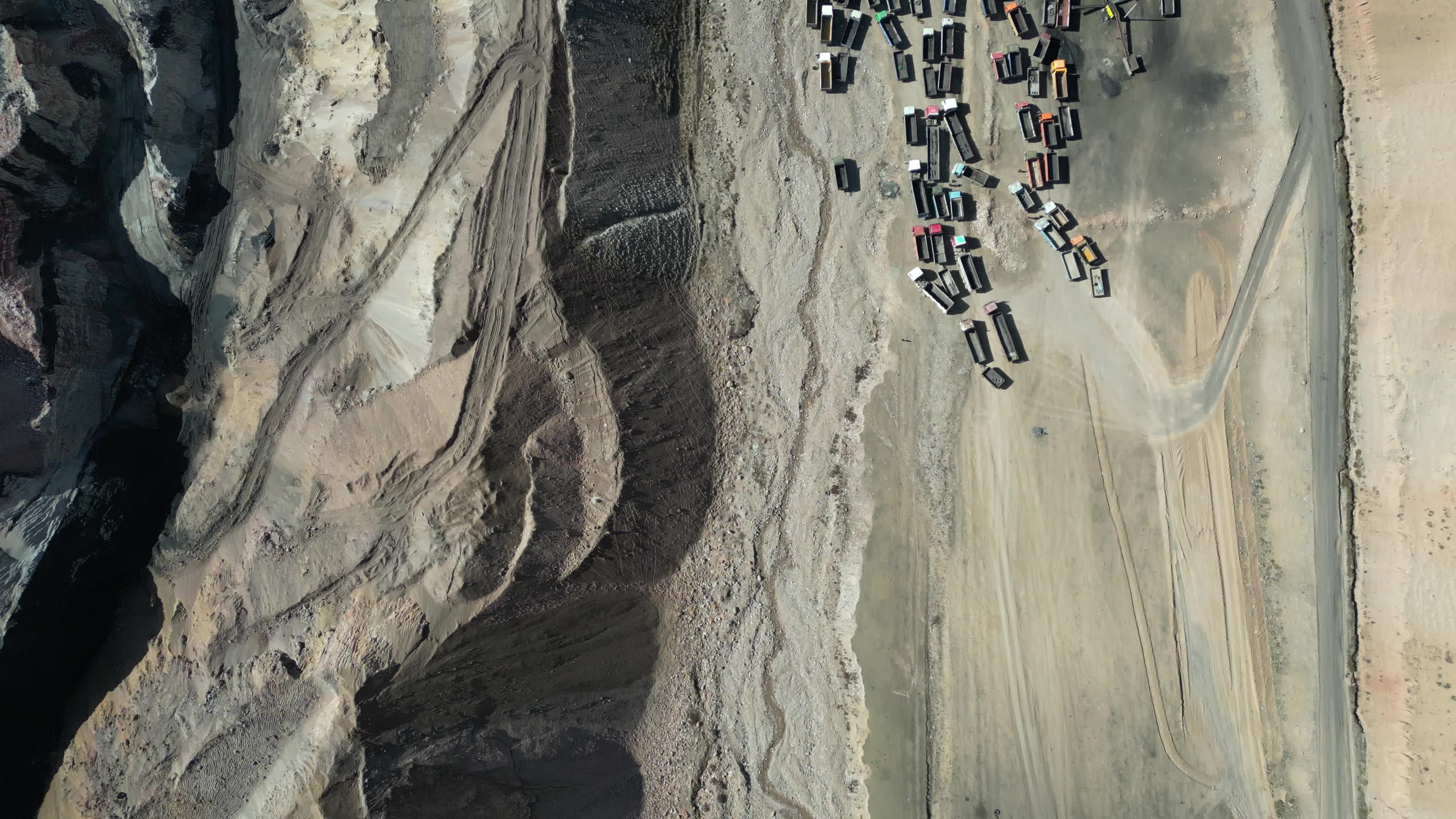 Drone video of a coal mine