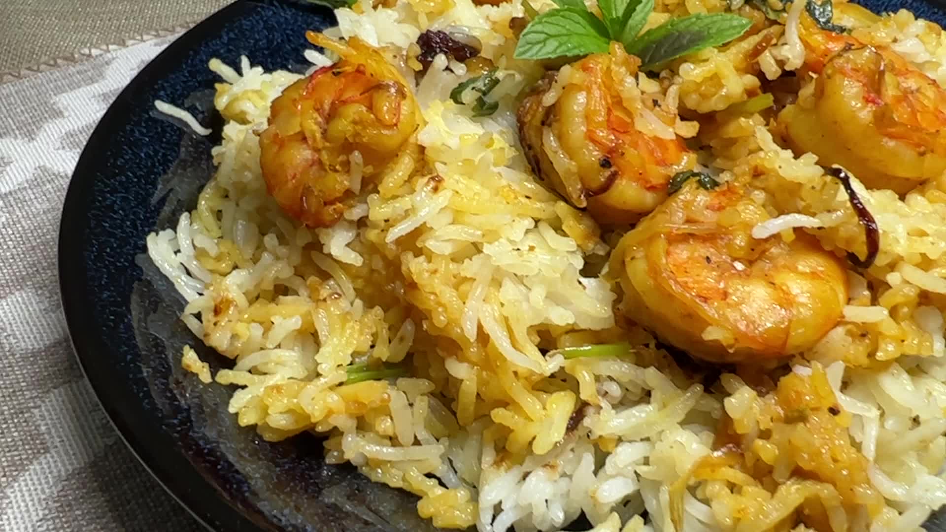 Prawn biryani