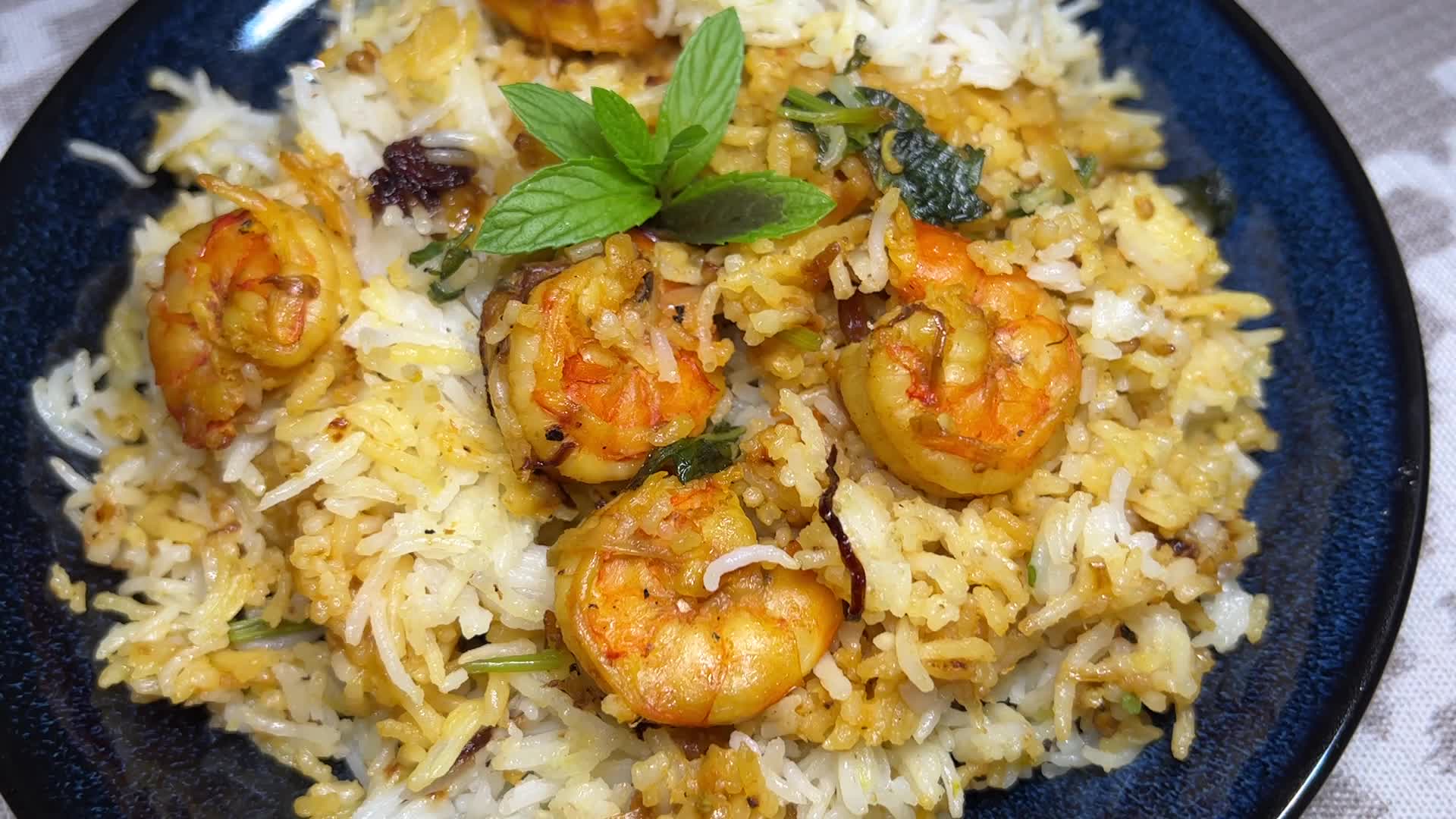 Prawn biryani