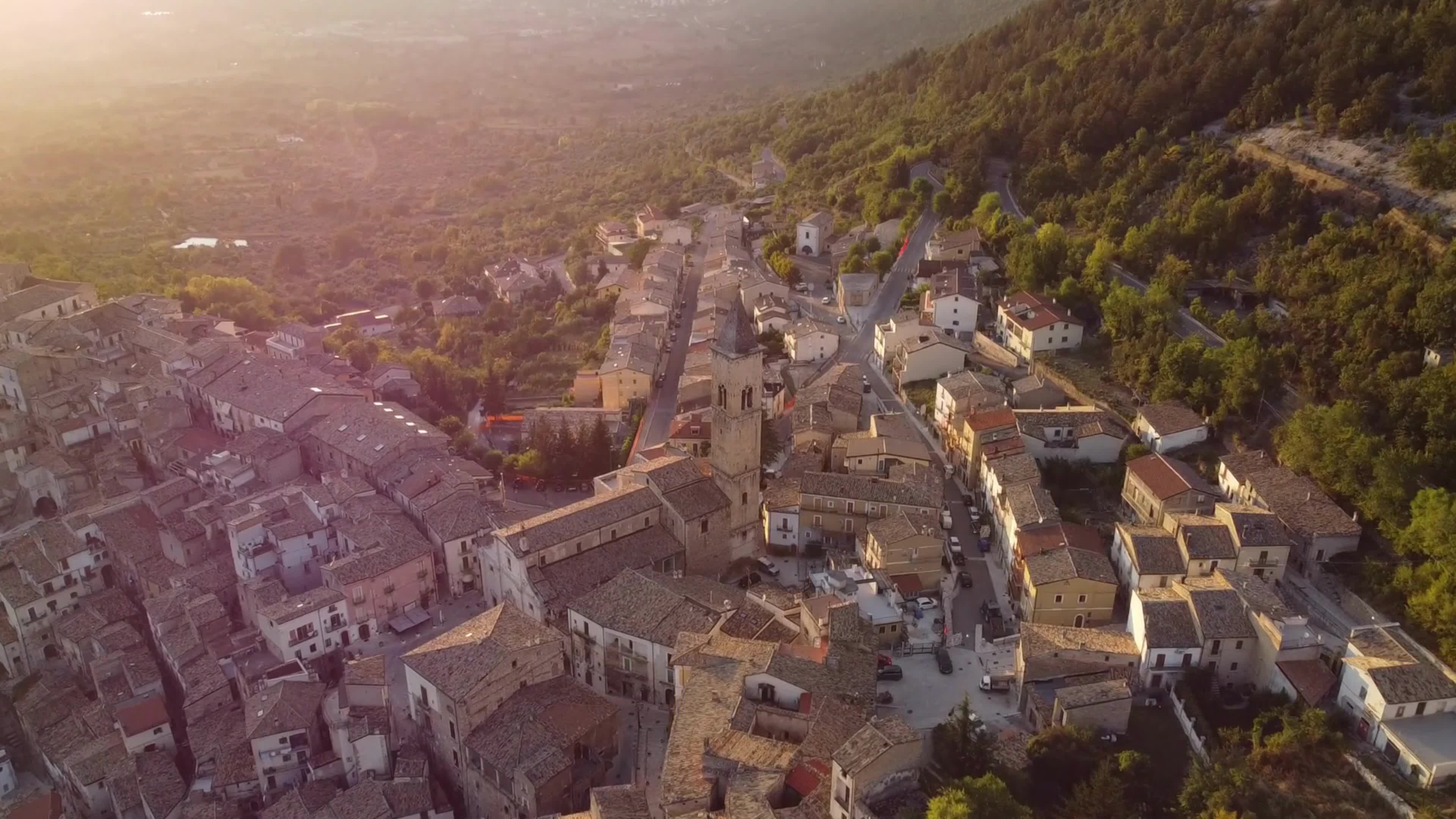 Drone Views In Pacentro, Italy