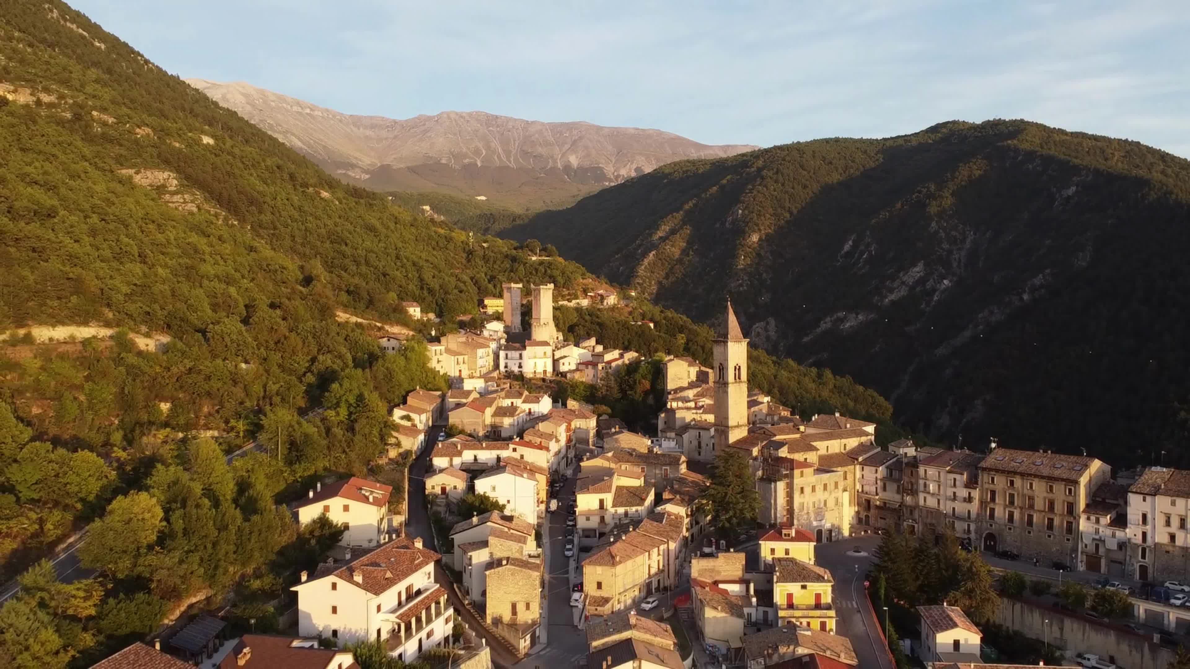 Drone Views In Pacentro, Italy