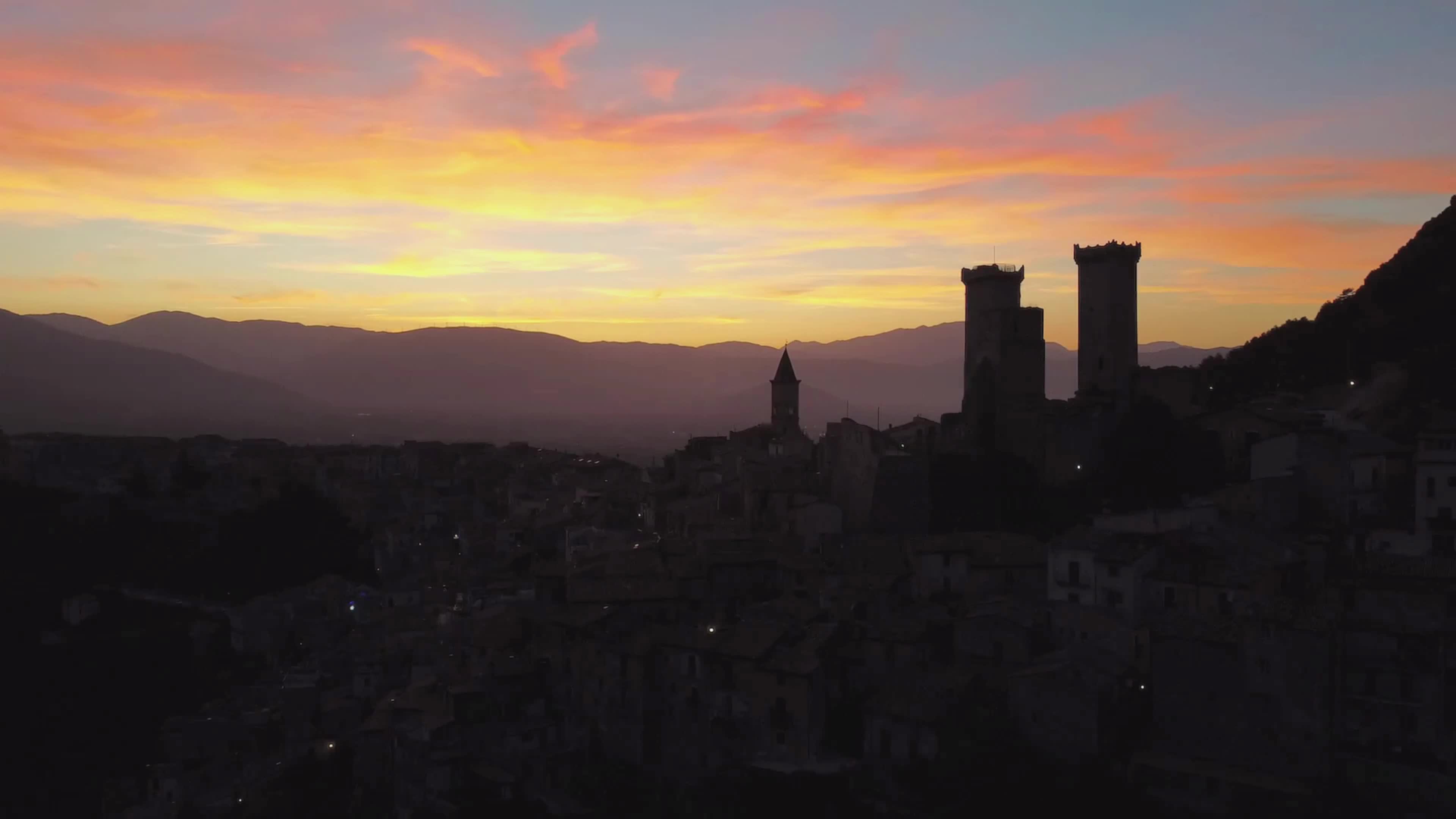 Drone Views In Pacentro, Italy
