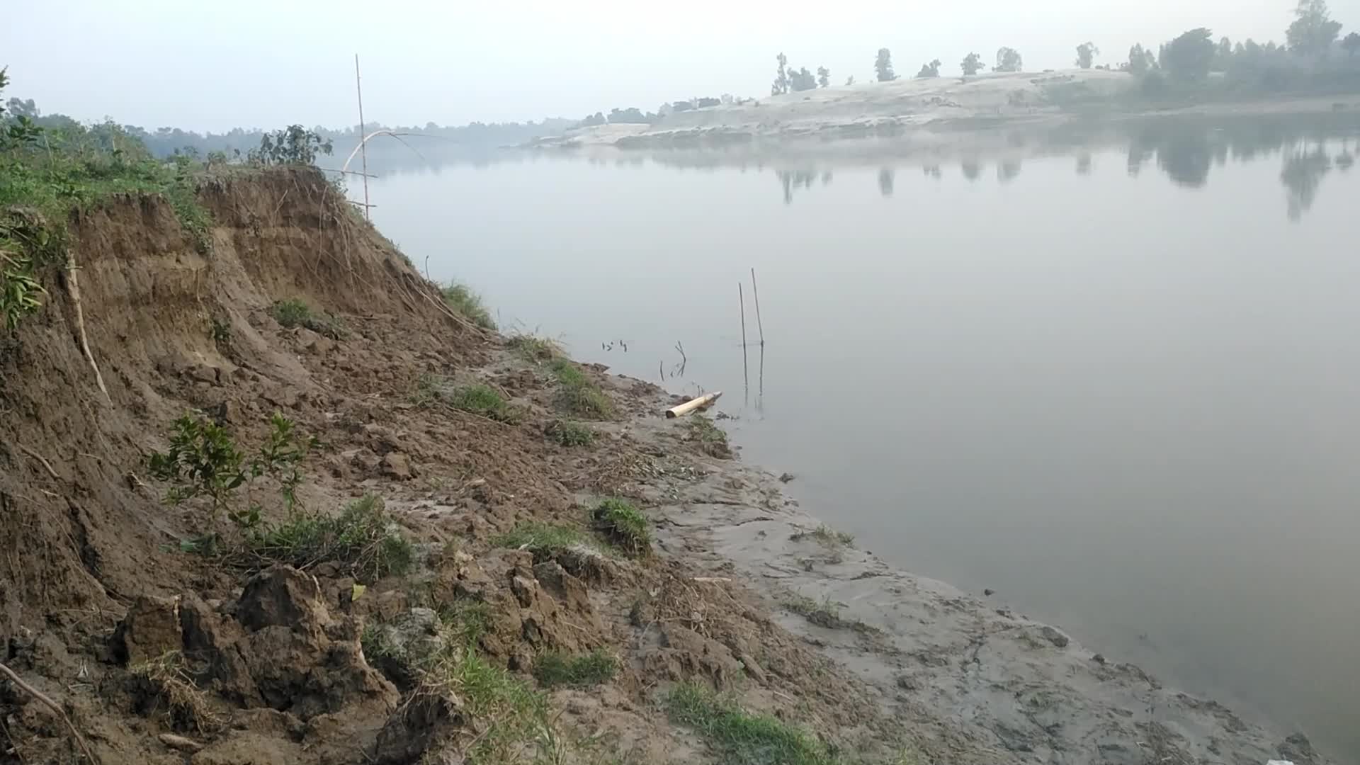 River Erosion of Atrai River in Naogaon, Bangladesh