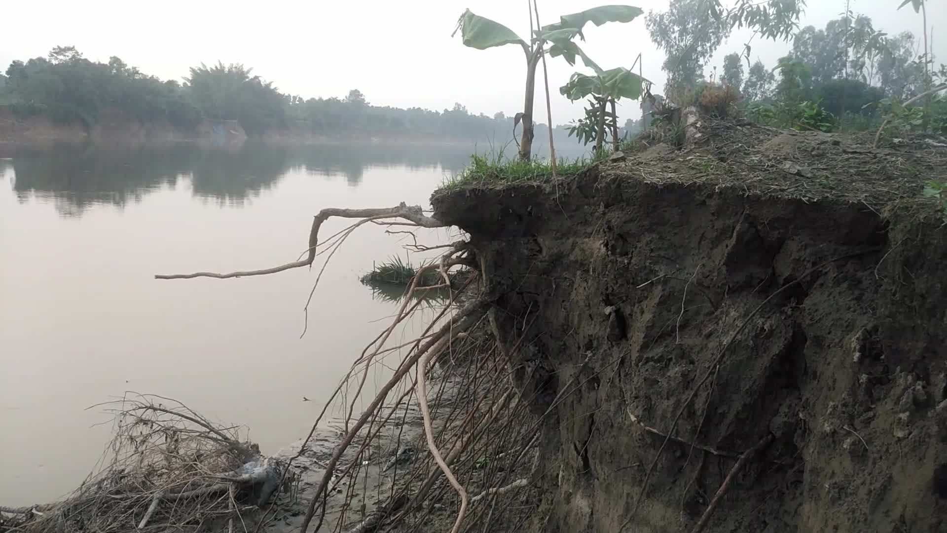 River Erosion of Atrai River in Naogaon, Bangladesh