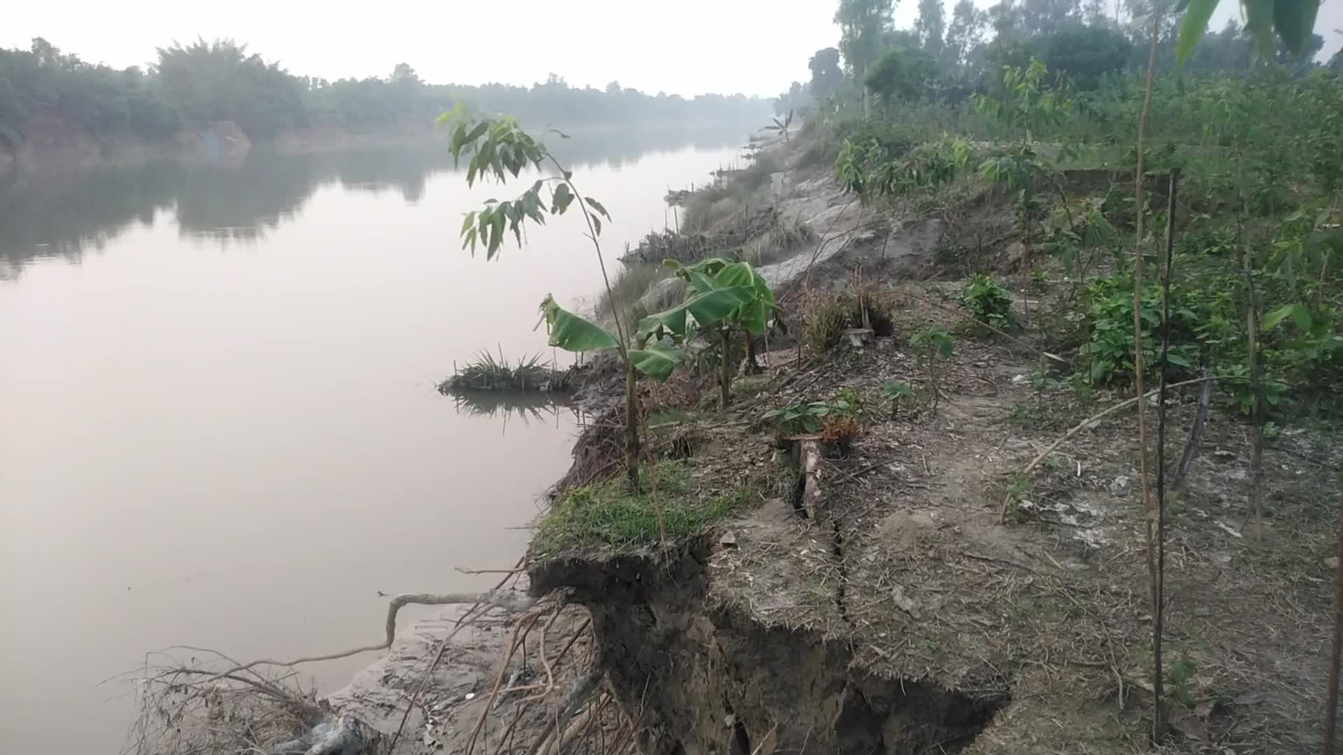 River Erosion of Atrai River in Naogaon, Bangladesh