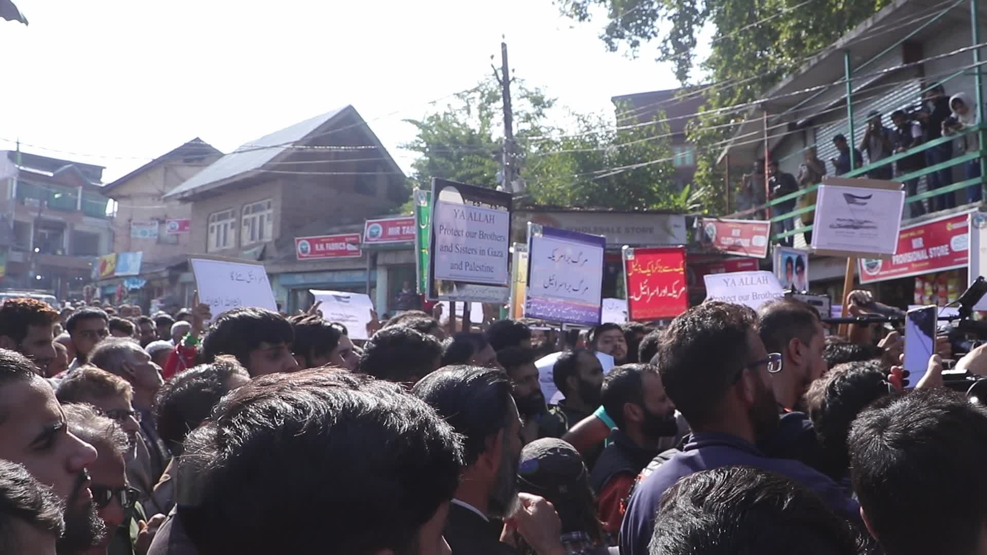 Pro-Palestine protest in Kashmir