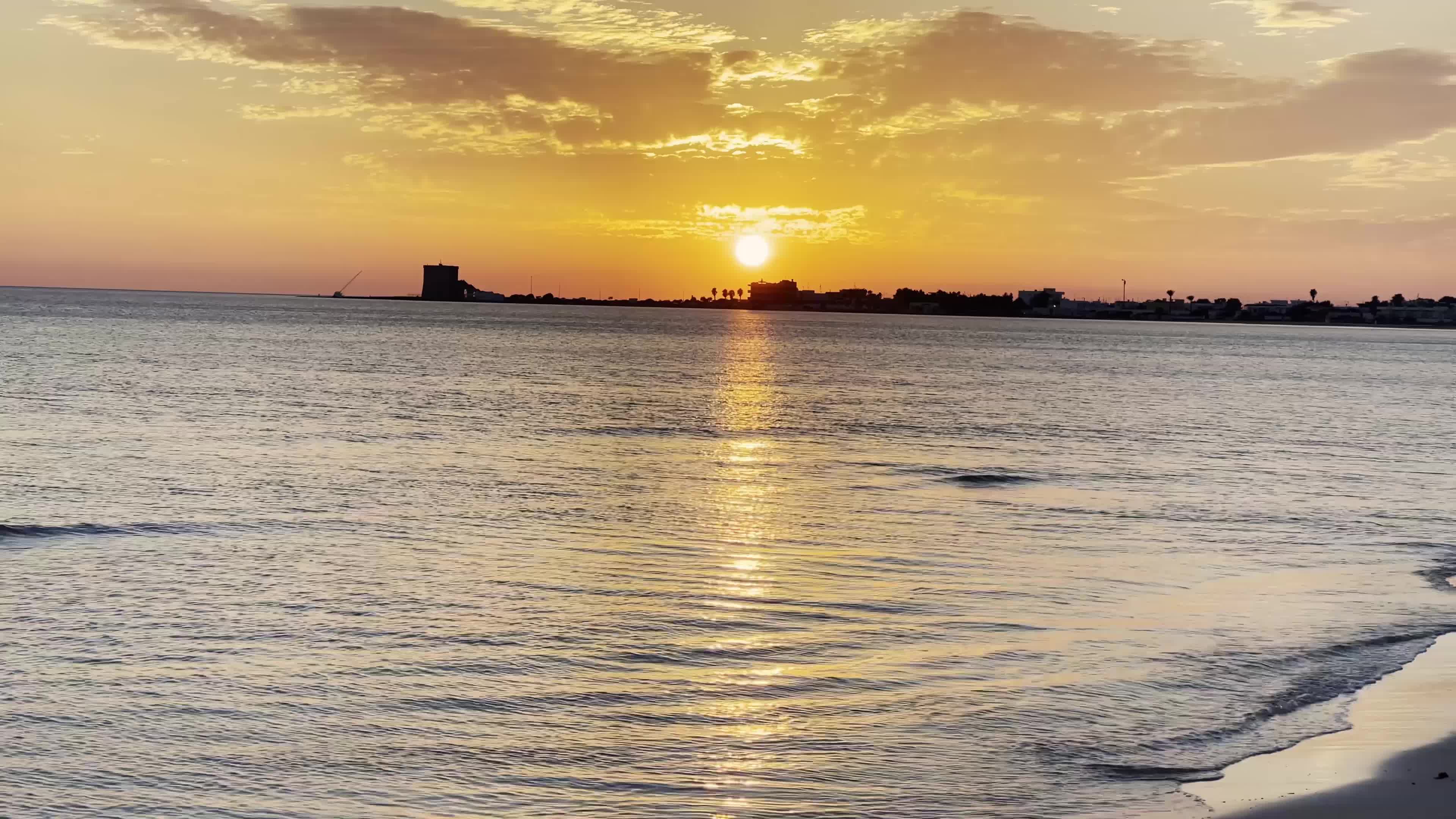 Sunset In A Beach Of Porto Cesareo, Italy