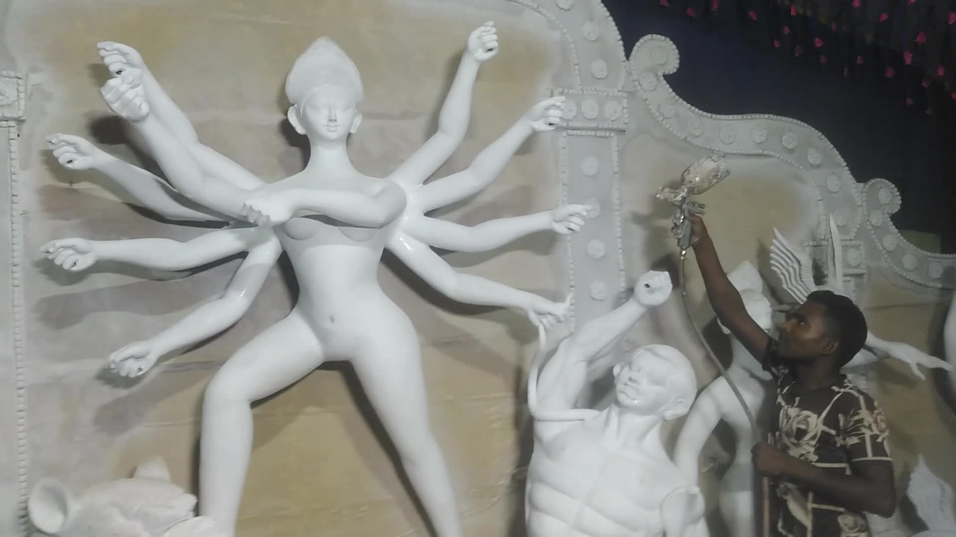 Preparation of Durga Puja Festival in Bangladesh 