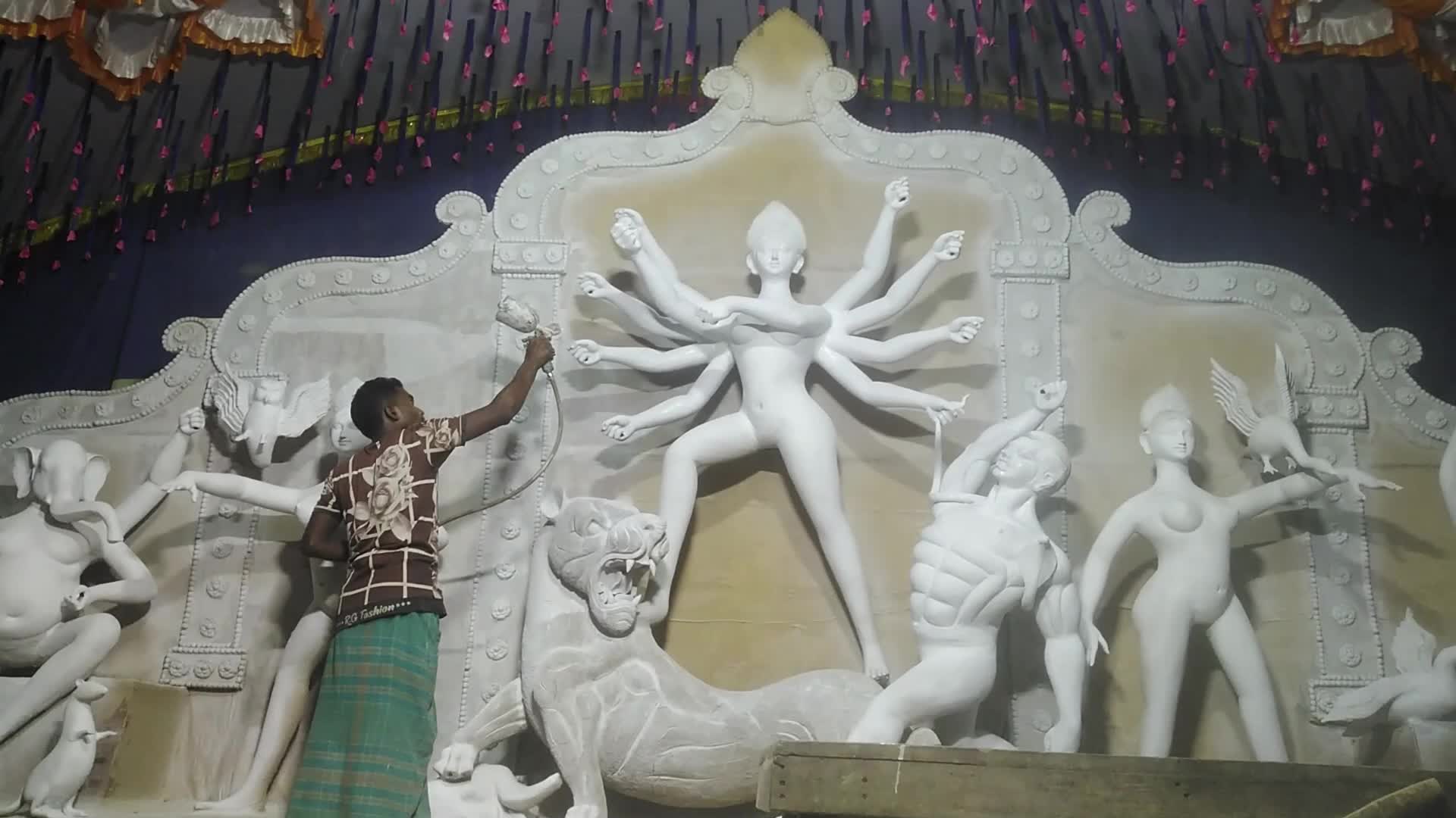 Preparation of Durga Puja Festival in Bangladesh 