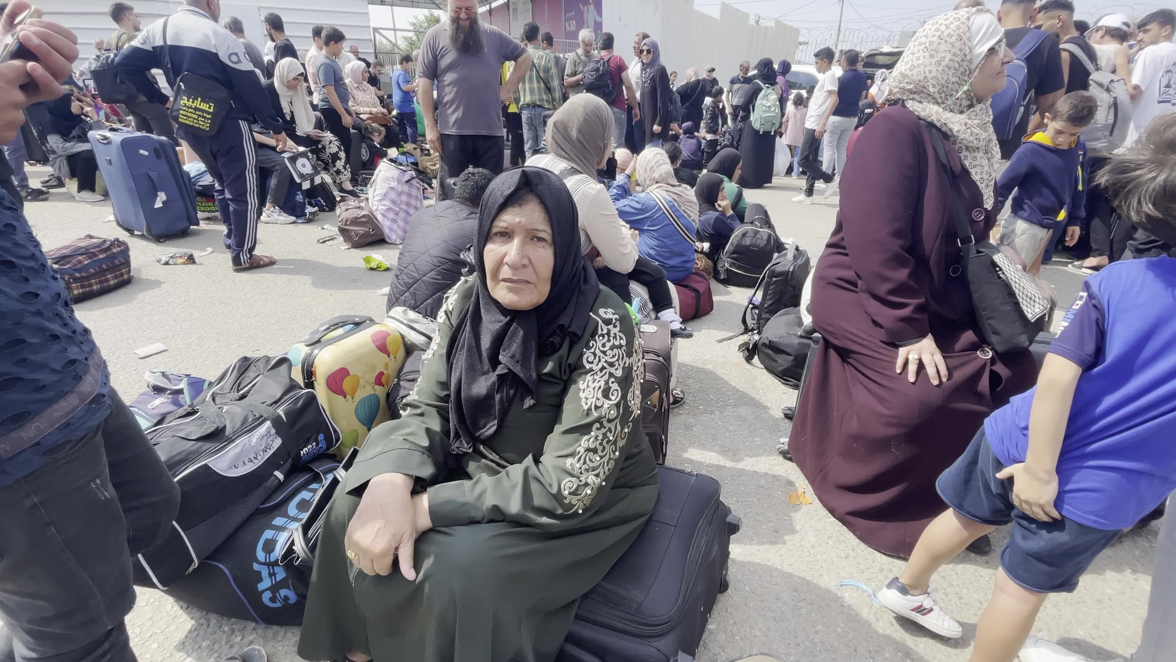 People At Rafah Crossing In Gaza, Palestine