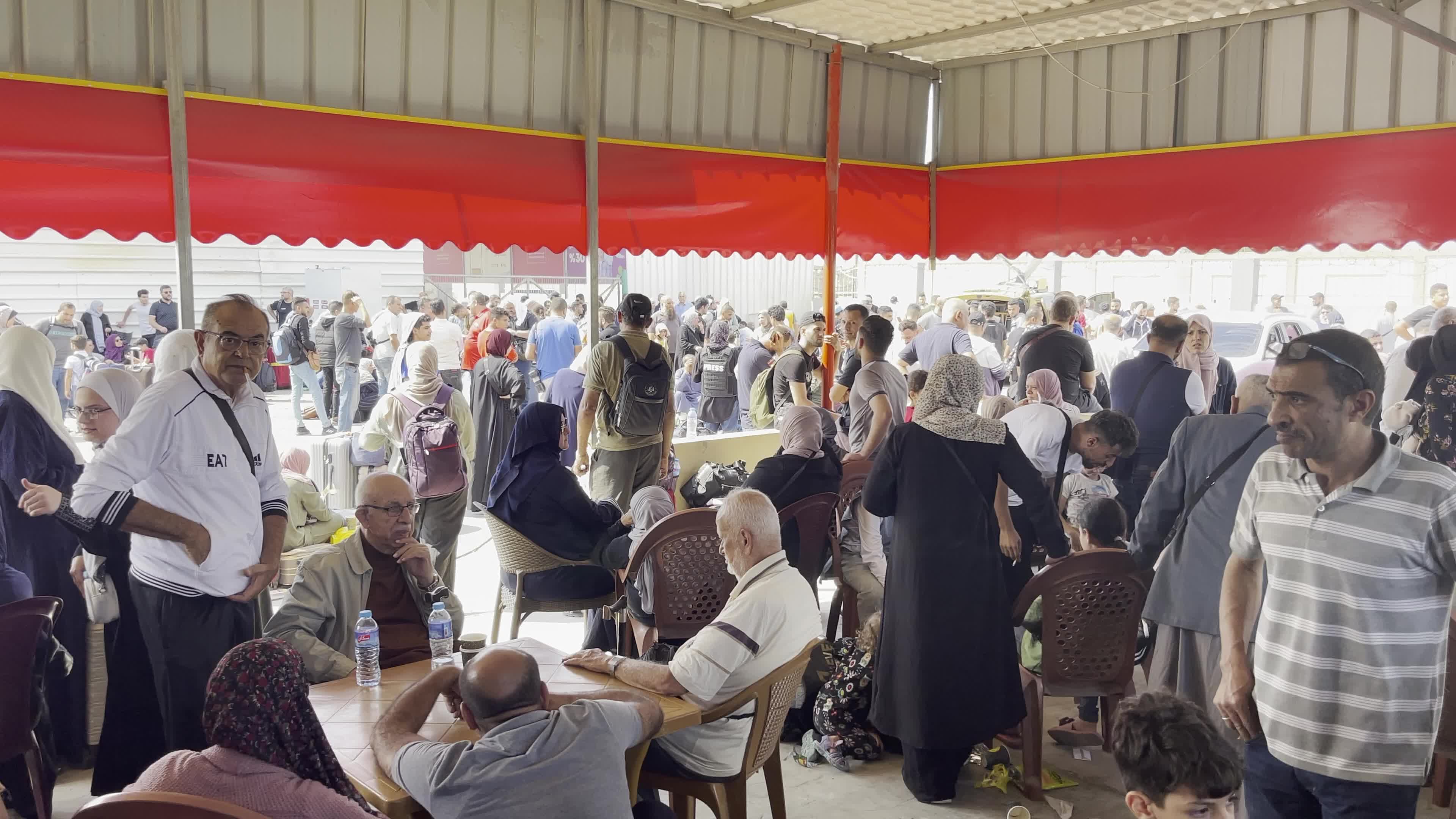 People At Rafah Crossing In Gaza, Palestine