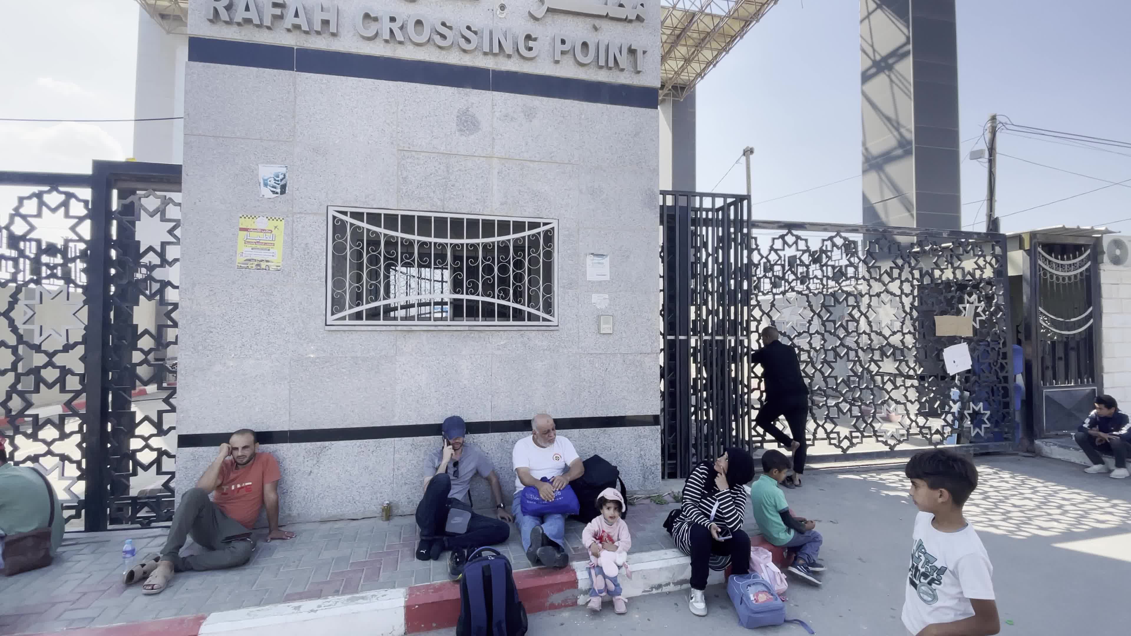 People At Rafah Crossing In Gaza, Palestine