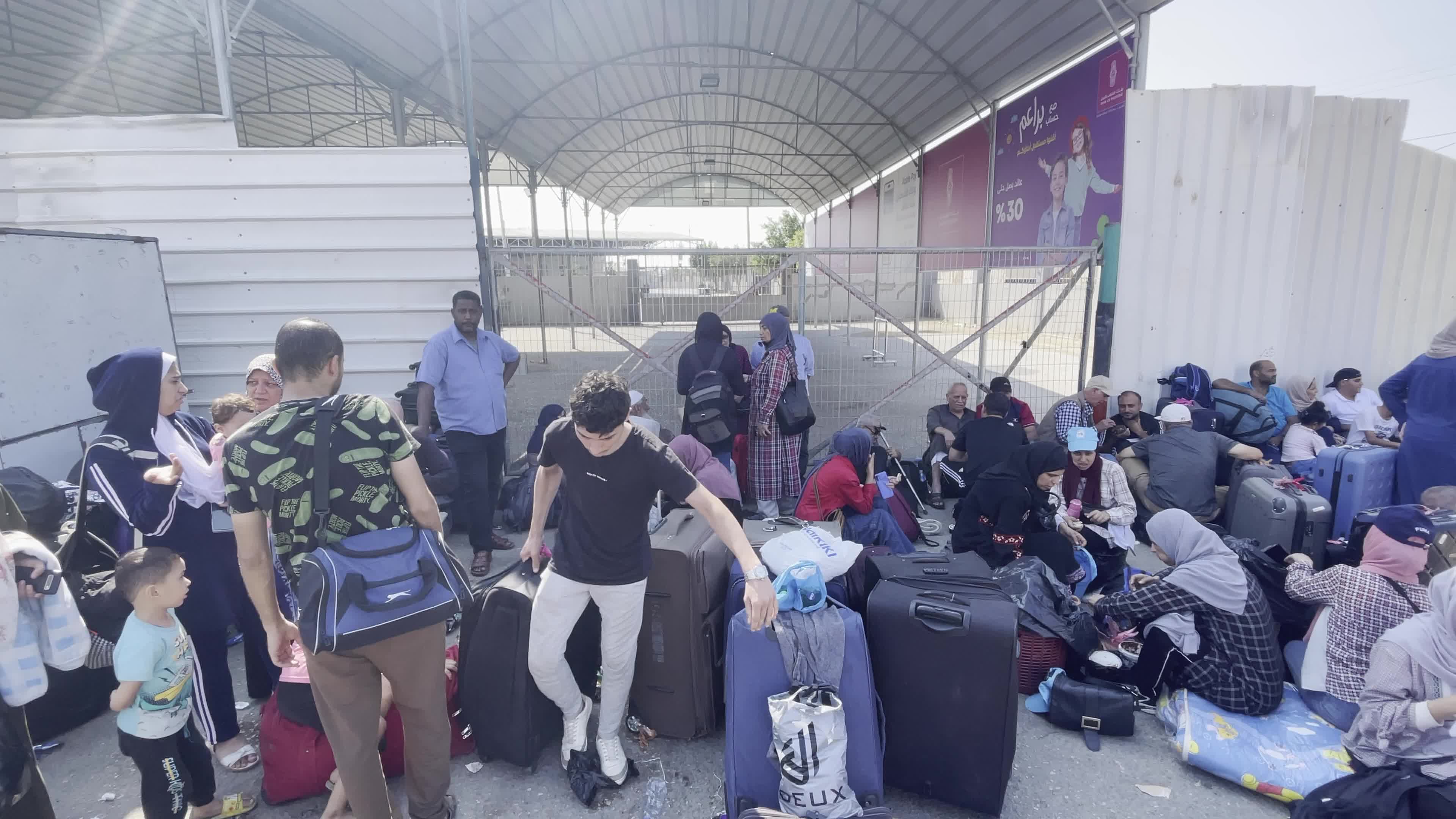 People At Rafah Crossing In Gaza, Palestine