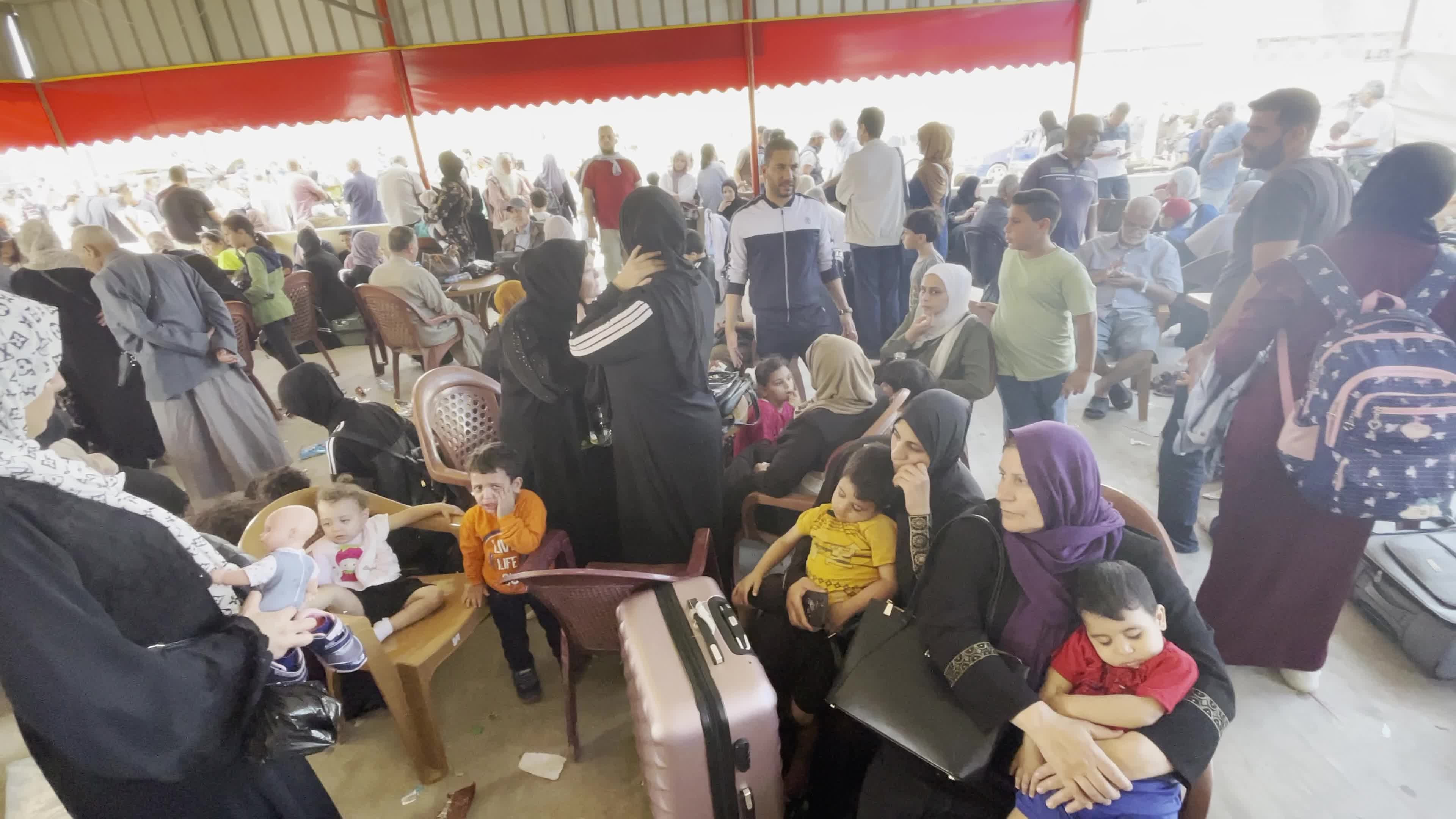 People At Rafah Crossing In Gaza, Palestine