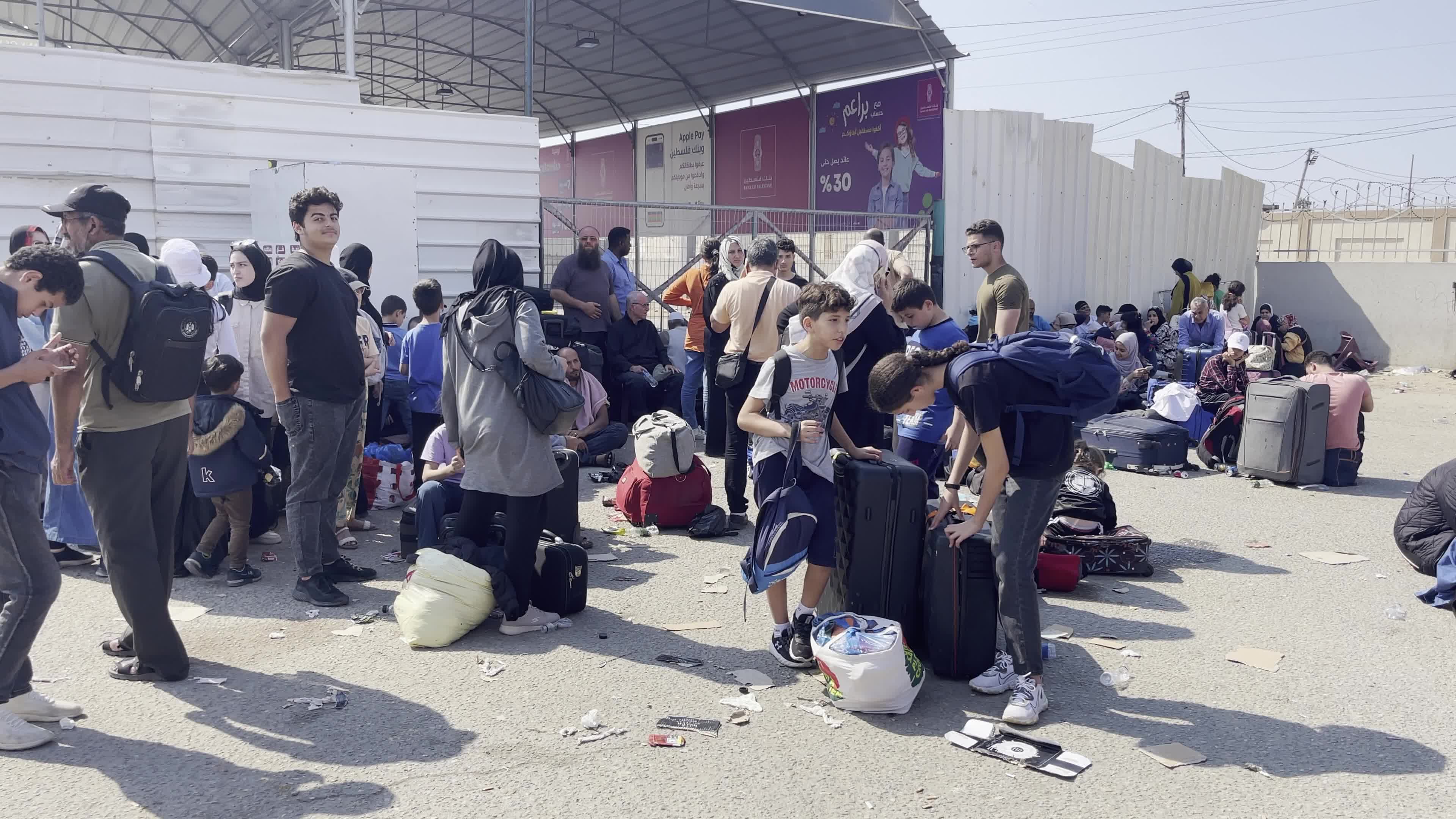 People At Rafah Crossing In Gaza, Palestine