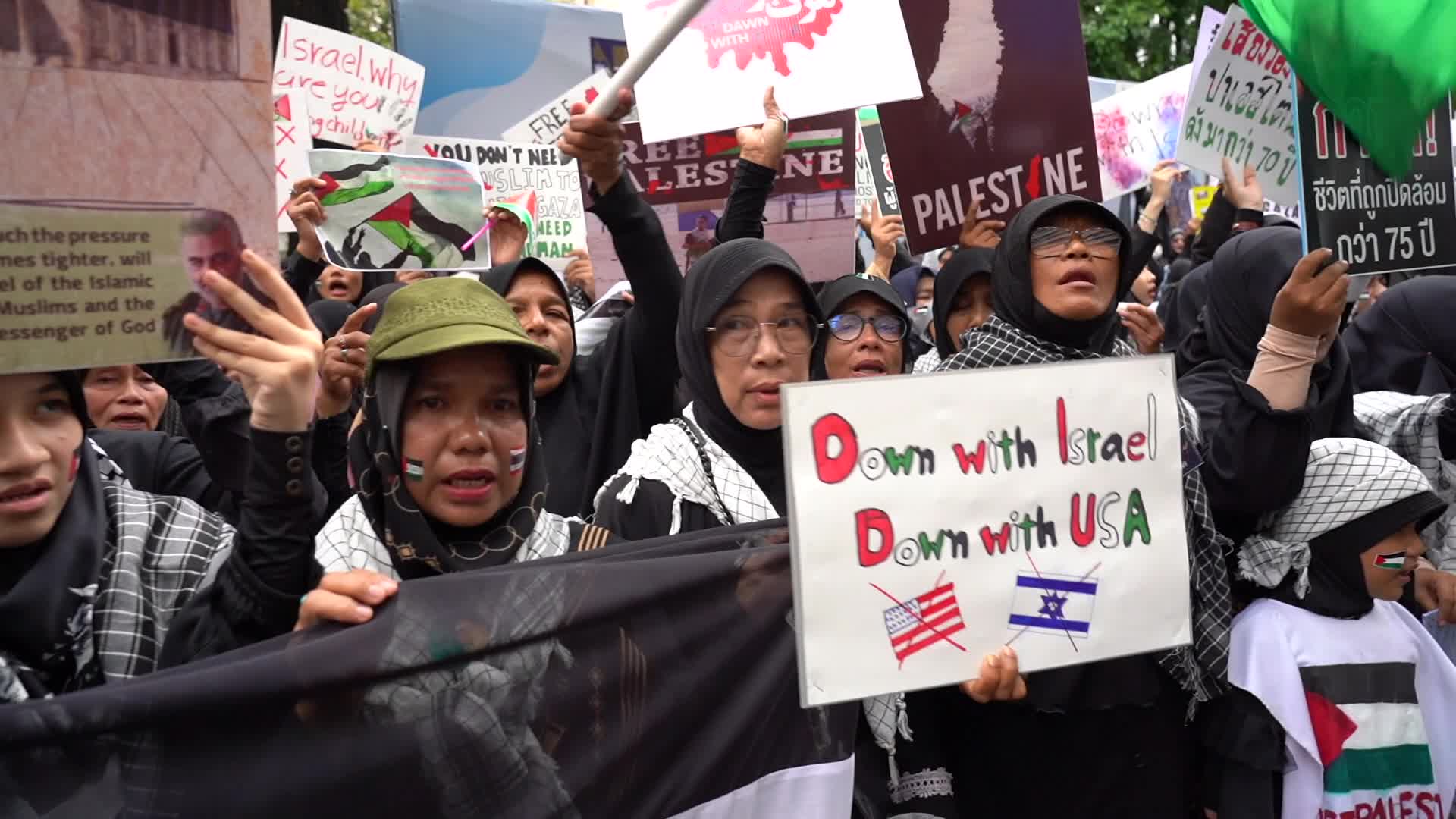 Pro-Palestinian Demonstration Outside Israel's Embassy In Bangkok.