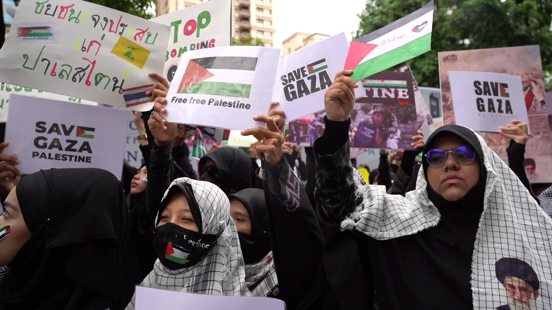 Pro-Palestinian Demonstration Outside Israel's Embassy In Bangkok.