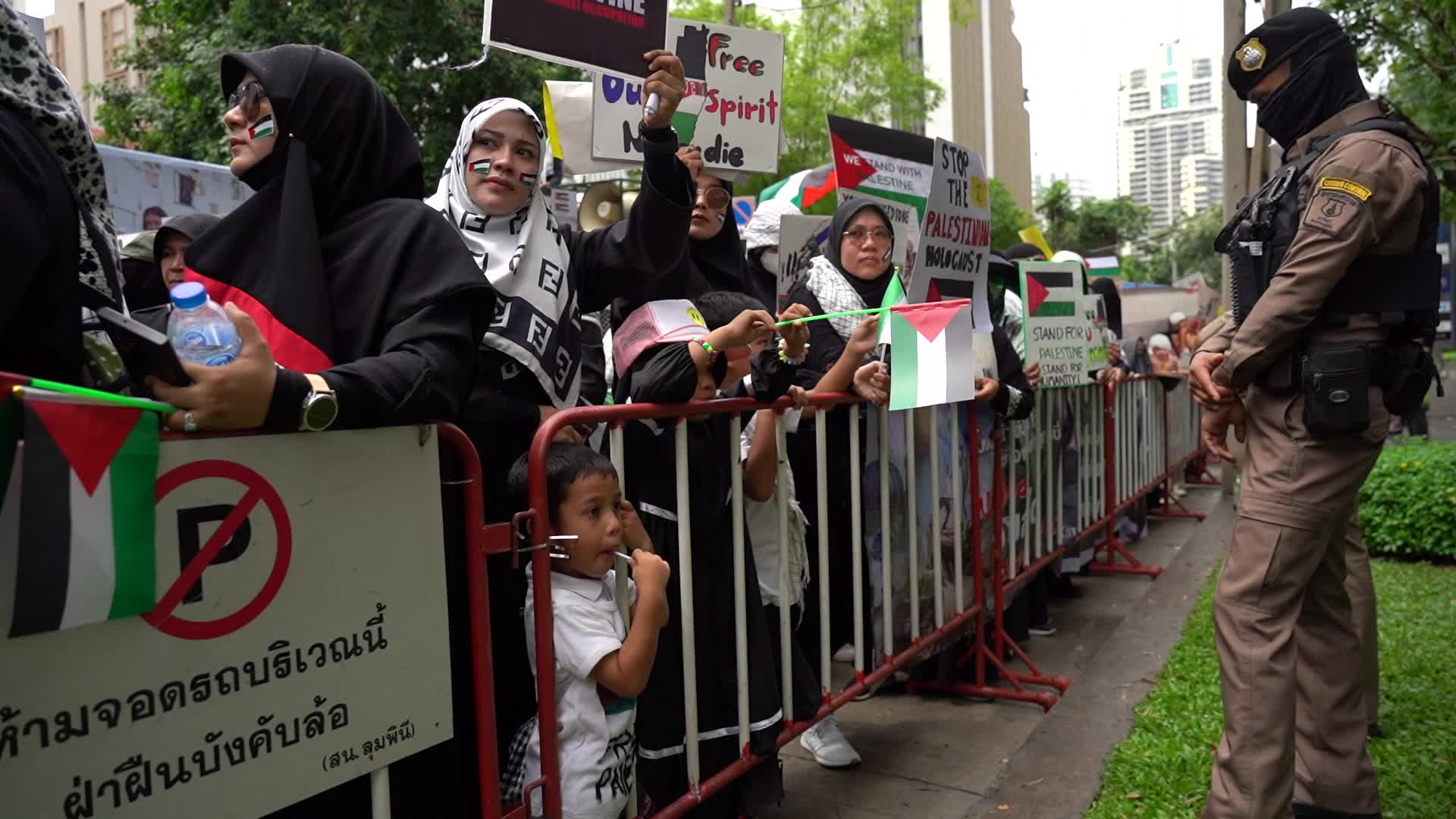 Pro-Palestinian Demonstration Outside Israel's Embassy In Bangkok.