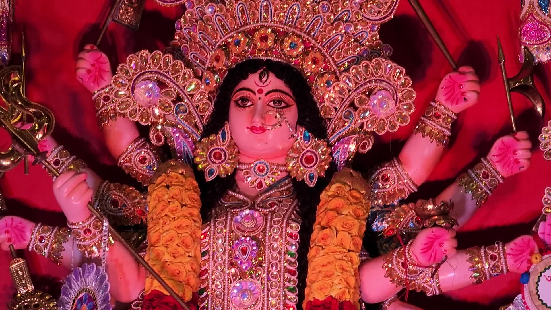 Bengali Hindus celebrate the Durga Puja festival