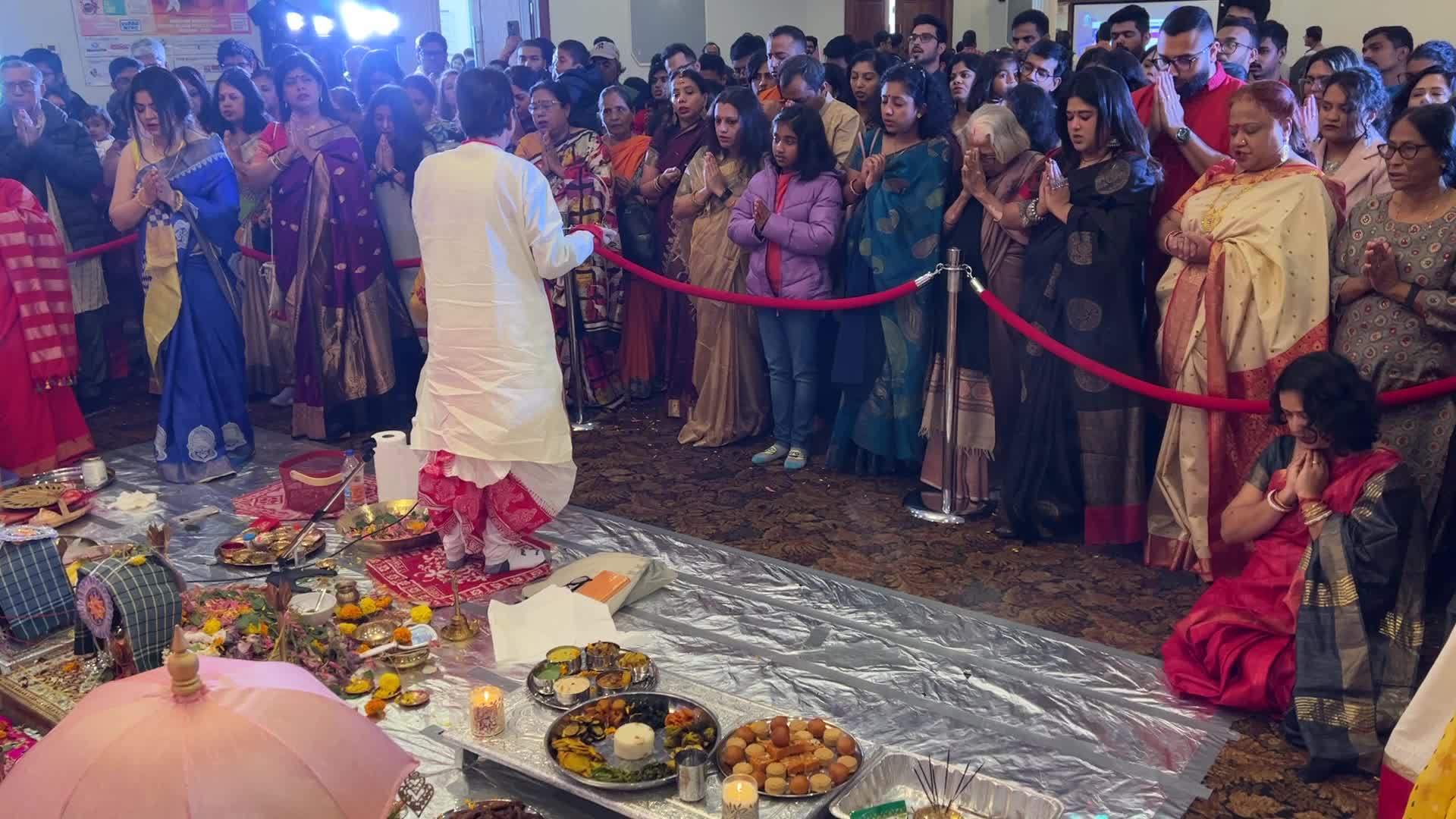 Bengali Hindus celebrate the Durga Puja festival