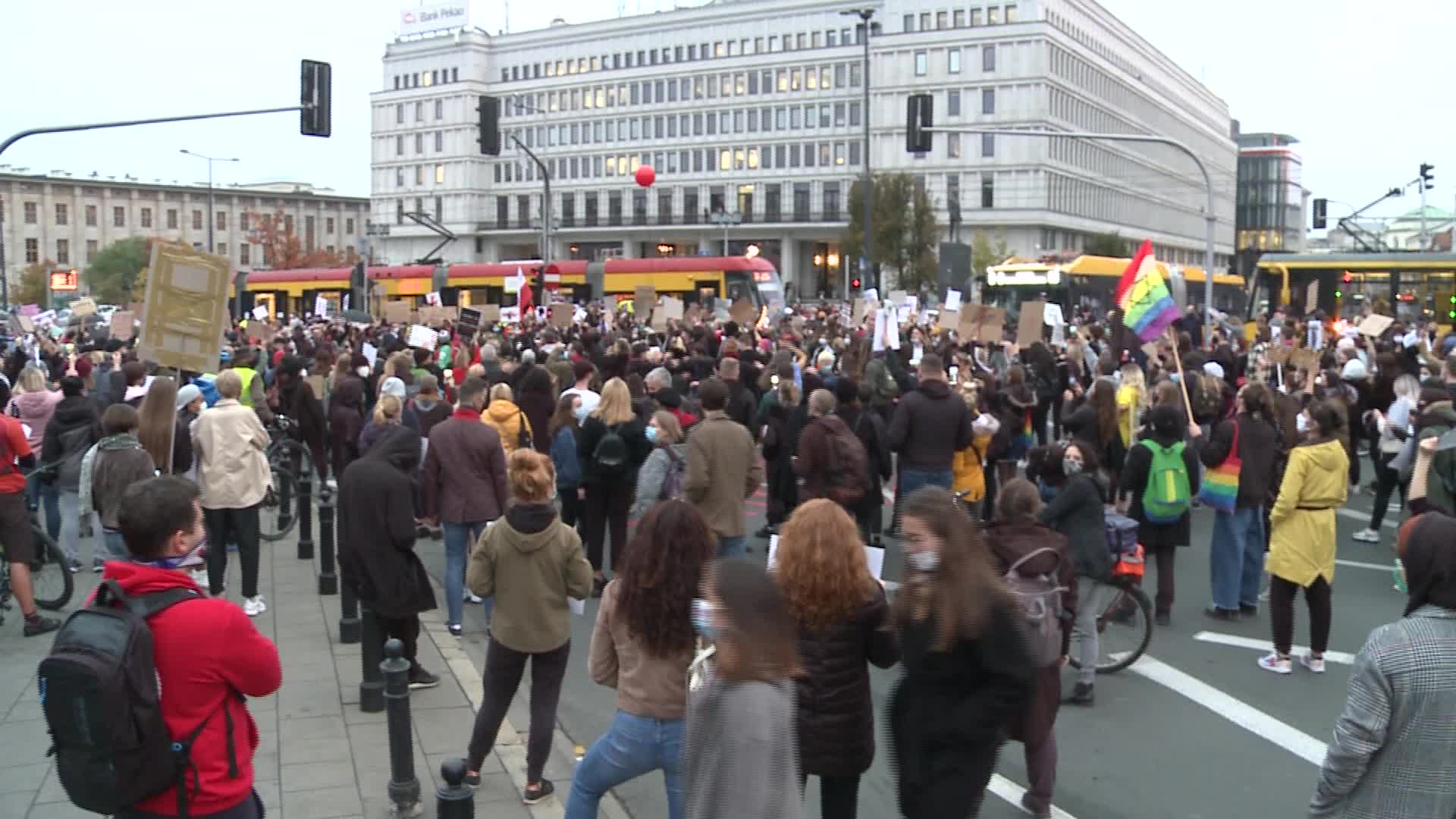 Demonstrators block traffic in Warsaw over near-total abortion ban