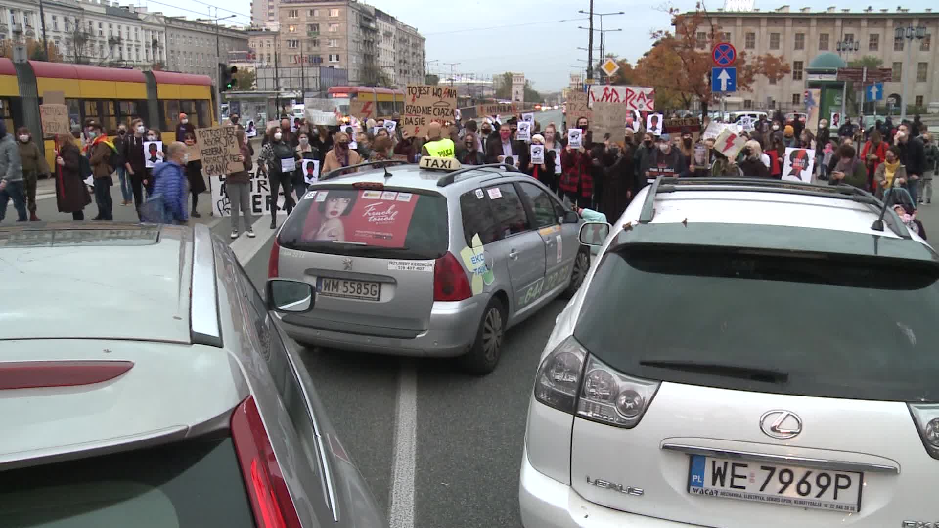 Demonstrators block traffic in Warsaw over near-total abortion ban