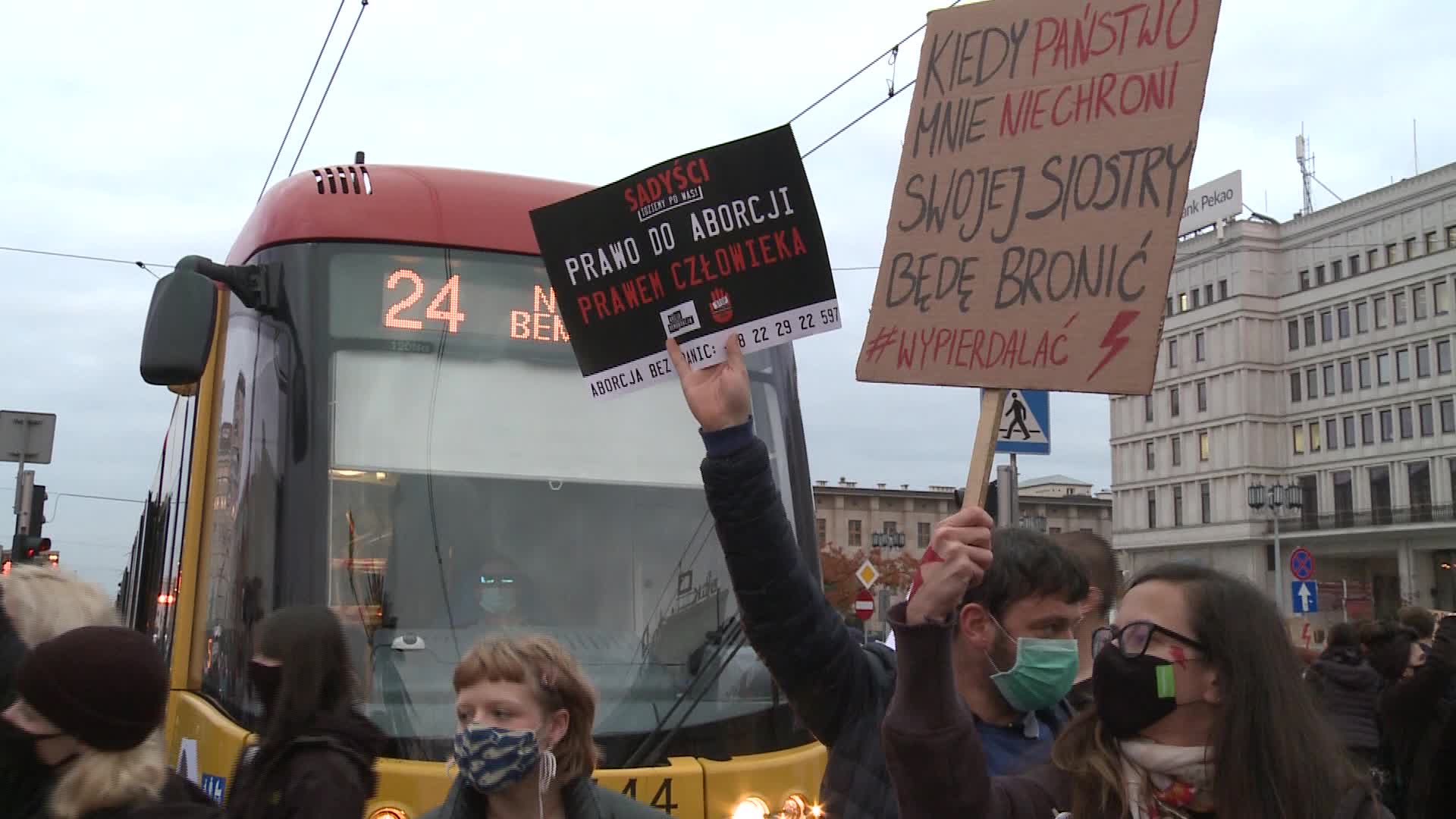 Demonstrators block traffic in Warsaw over near-total abortion ban