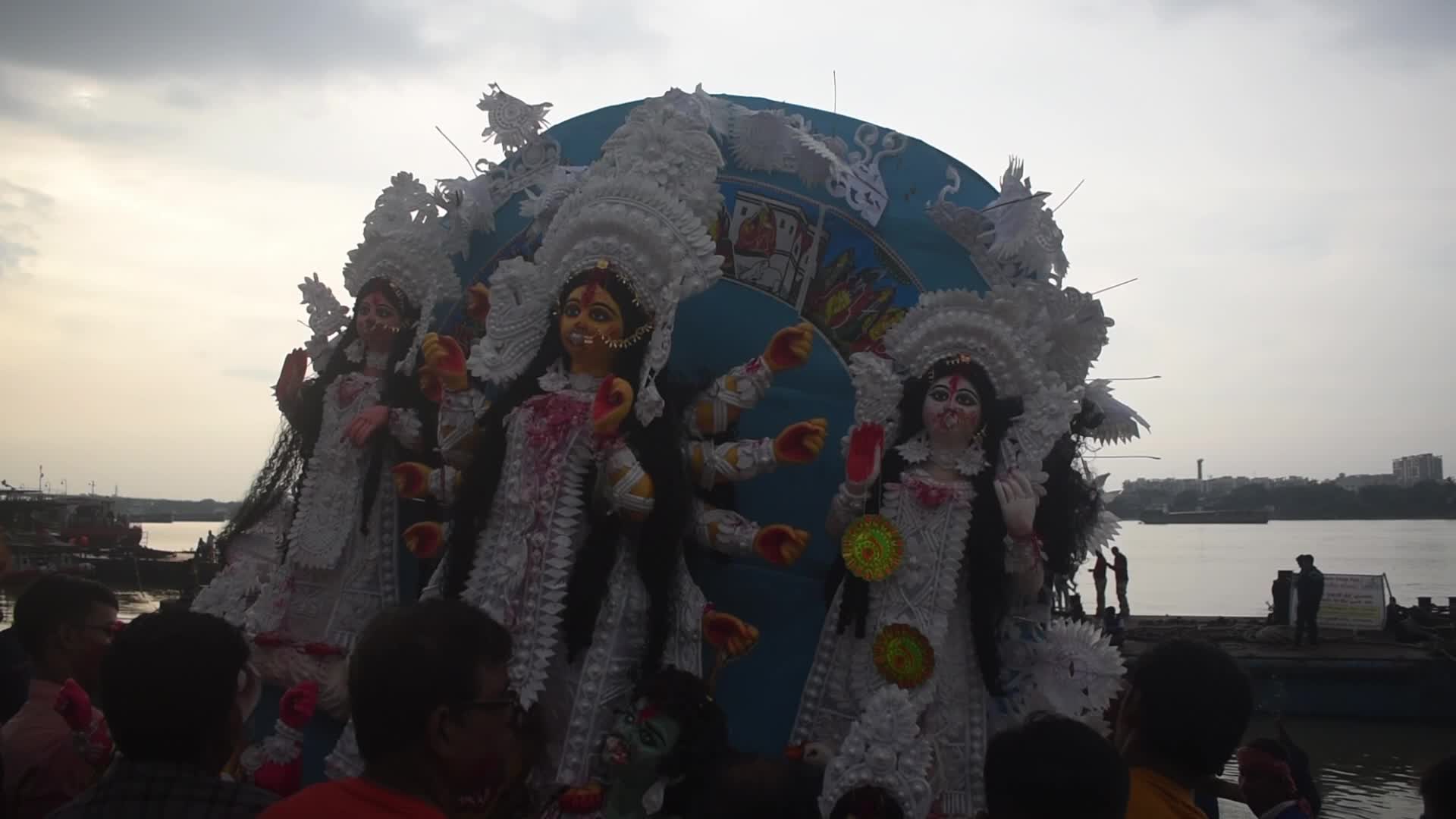 Durga Idol Immersion in Kolkata, India