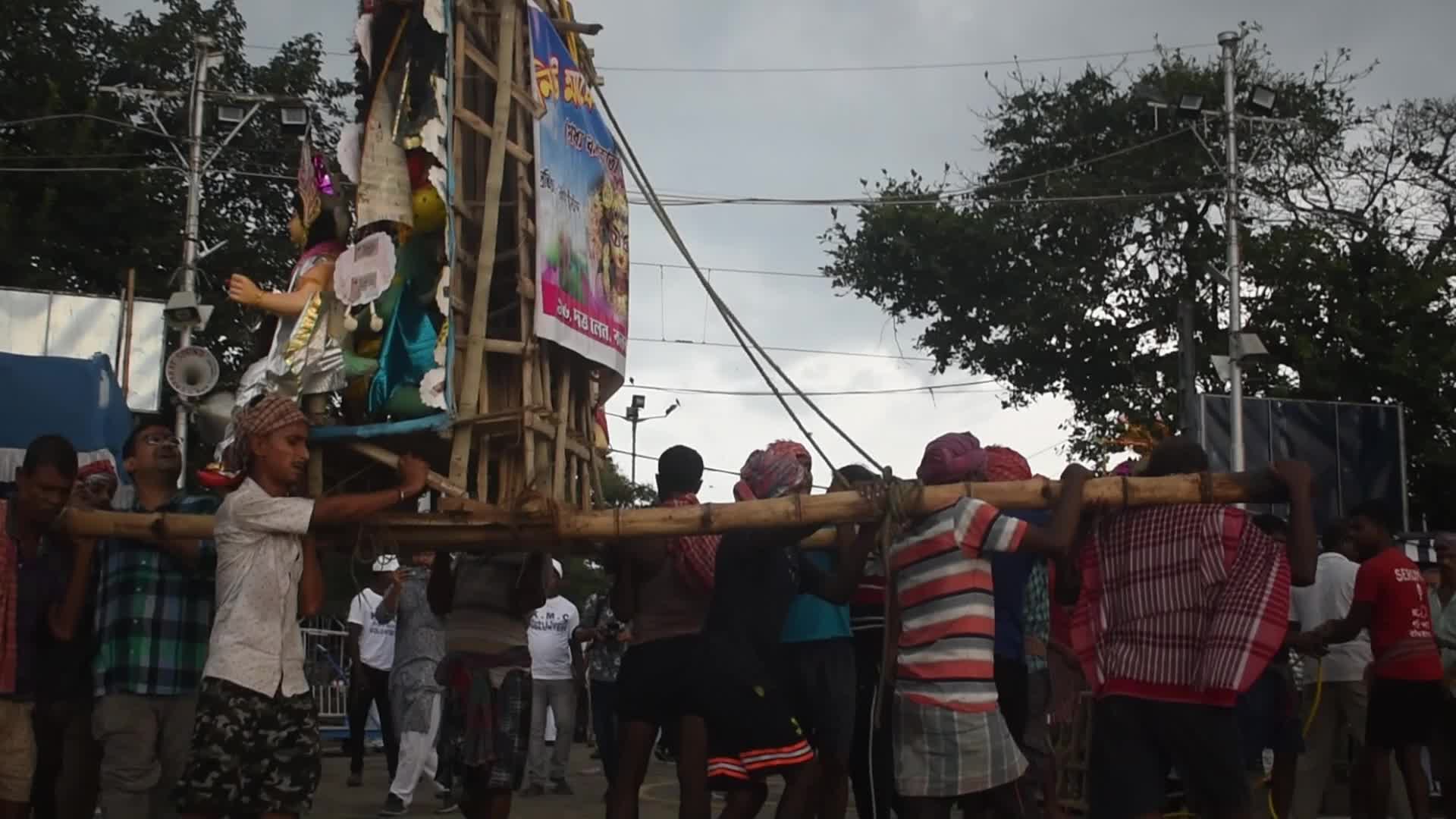 Durga Idol Immersion in Kolkata, India