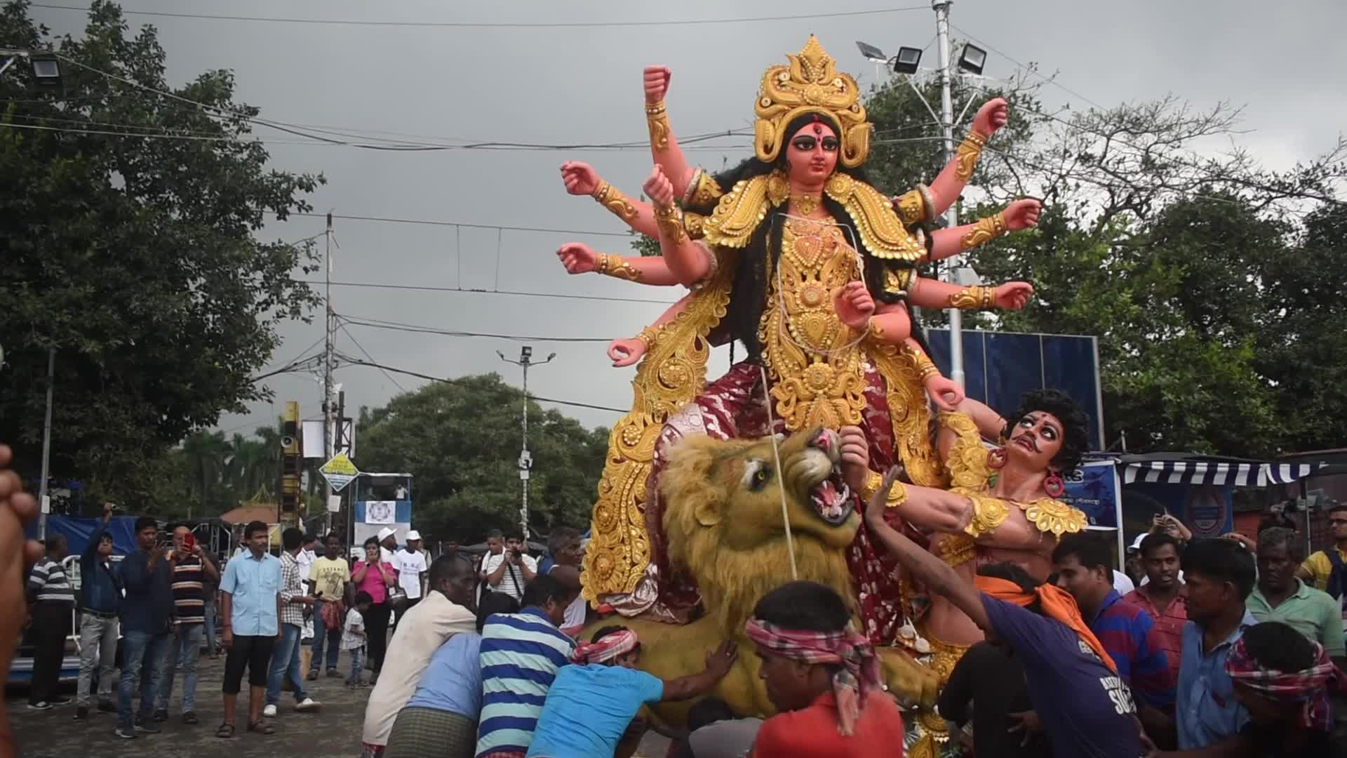 Durga Idol Immersion in Kolkata, India