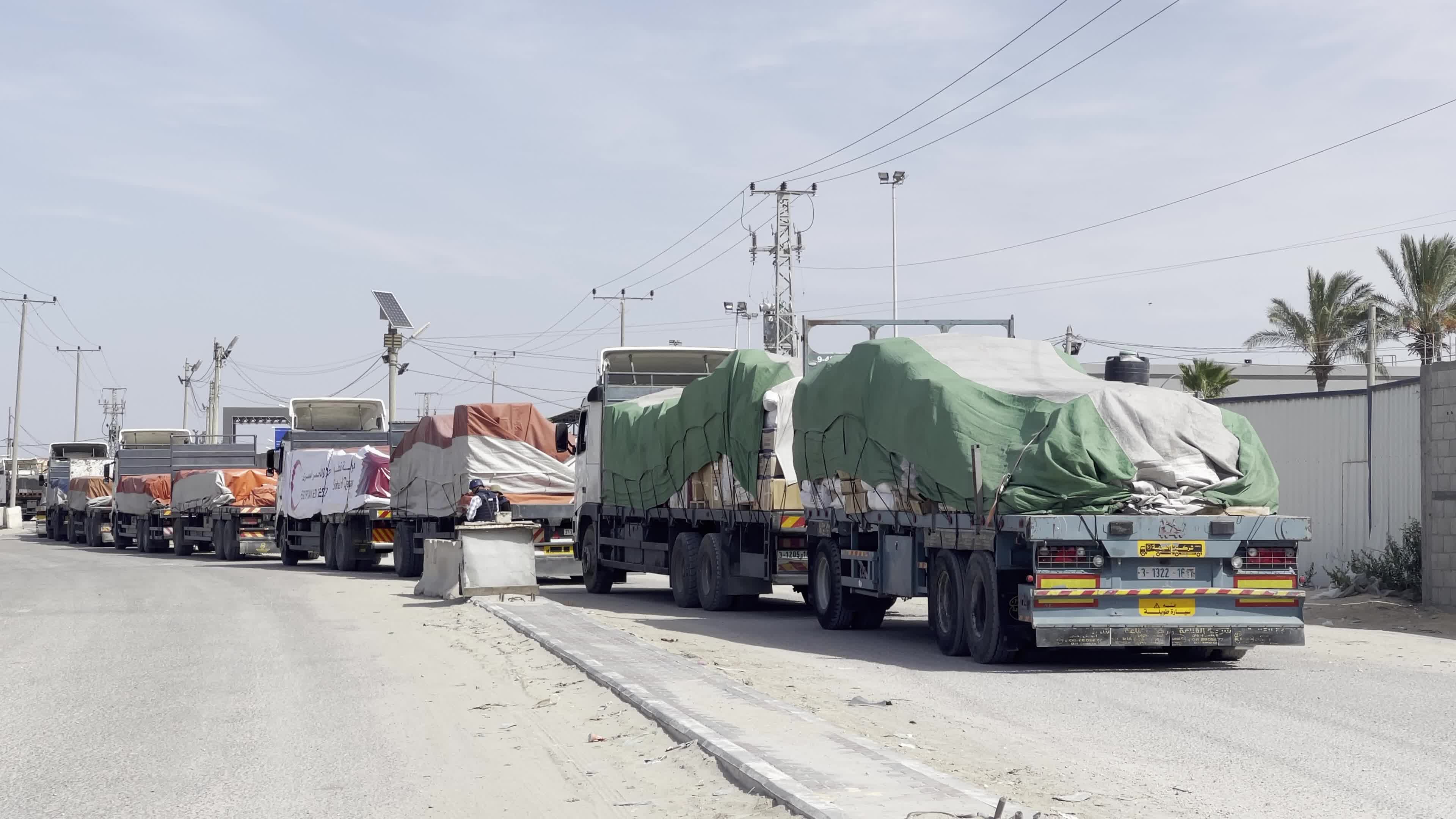 Humanitarian Aid Trucks Enter Gaza via Rafah