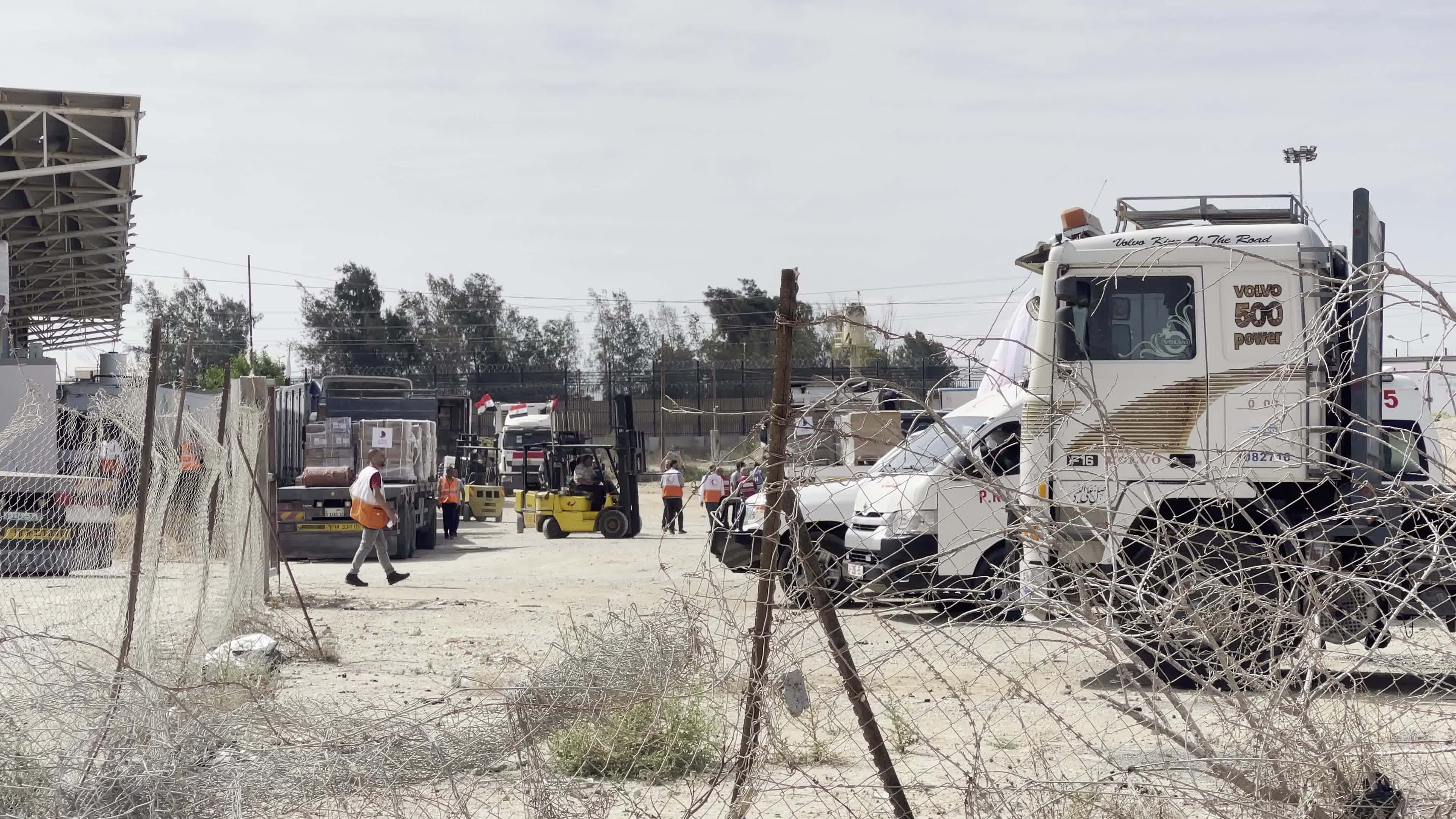 Humanitarian Aid Trucks Enter Gaza via Rafah