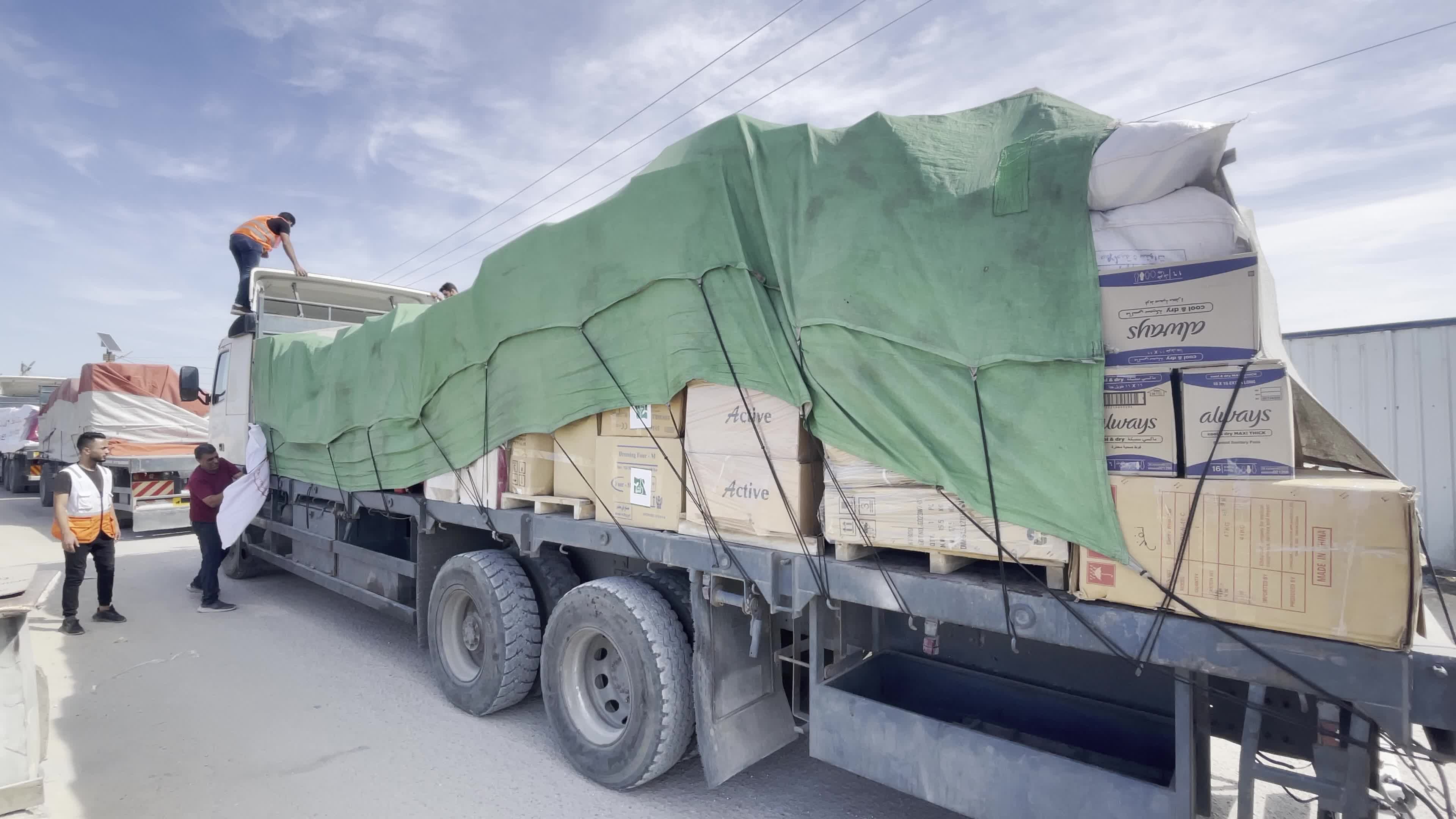 Humanitarian Aid Trucks Enter Gaza via Rafah