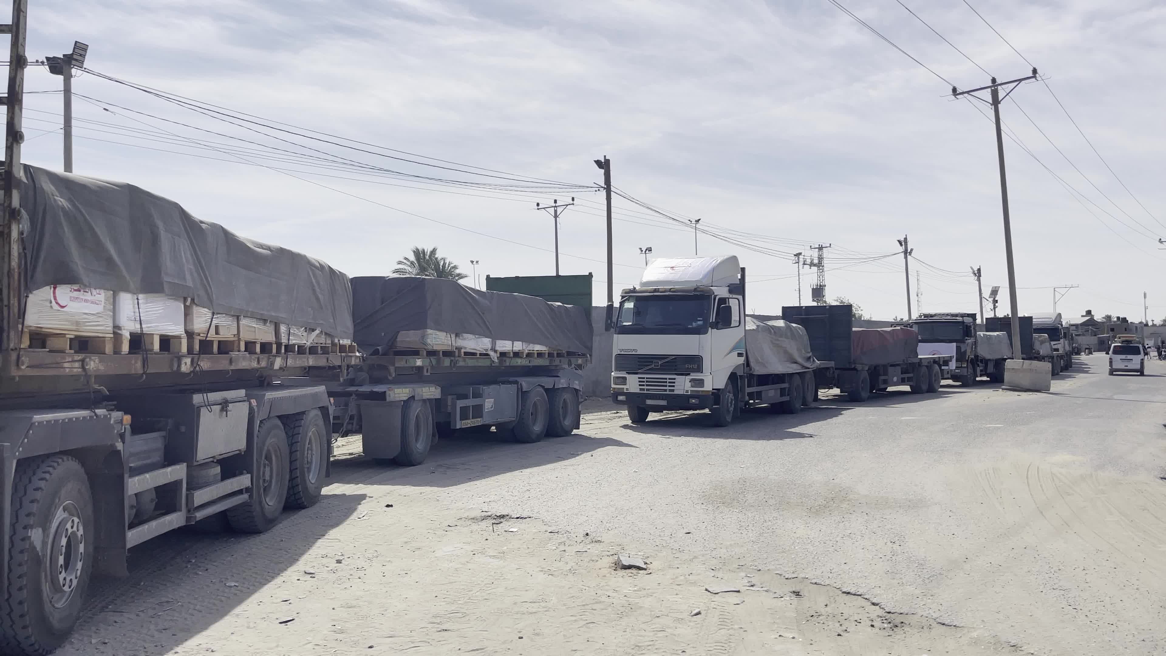 Humanitarian Aid Trucks Enter Gaza via Rafah
