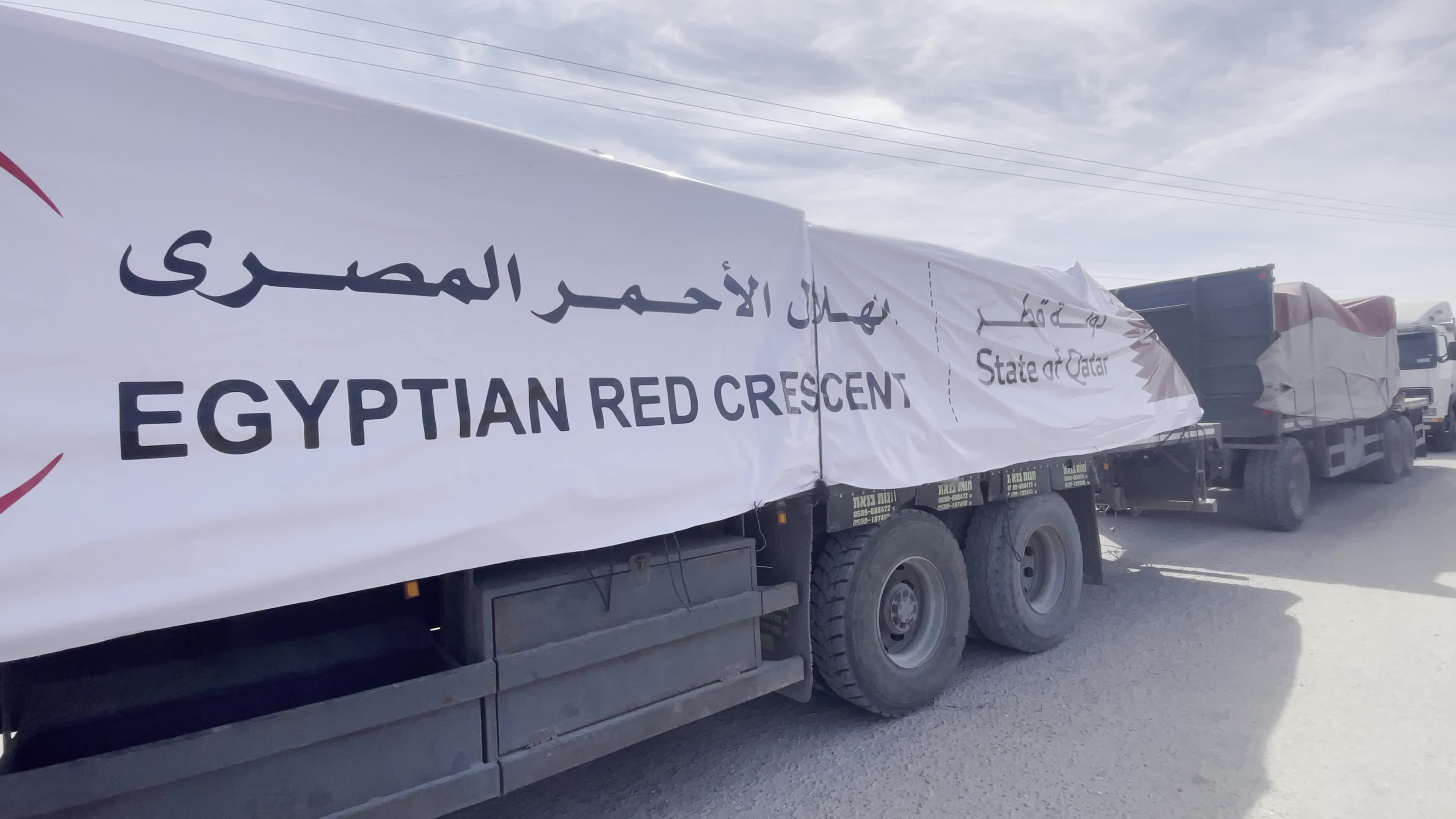 Humanitarian Aid Trucks Enter Gaza via Rafah
