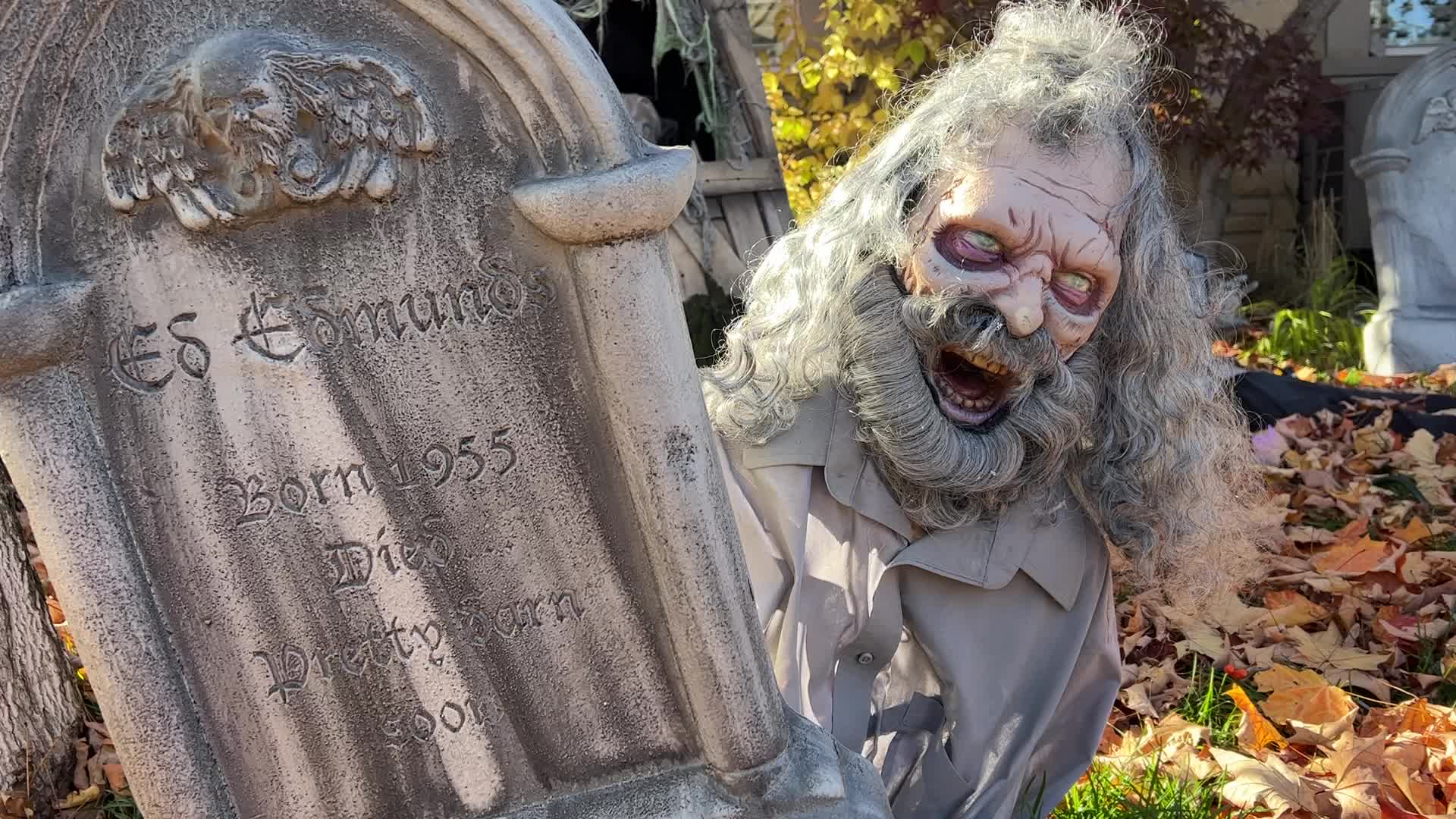 Houses decorated for Halloween in Canada