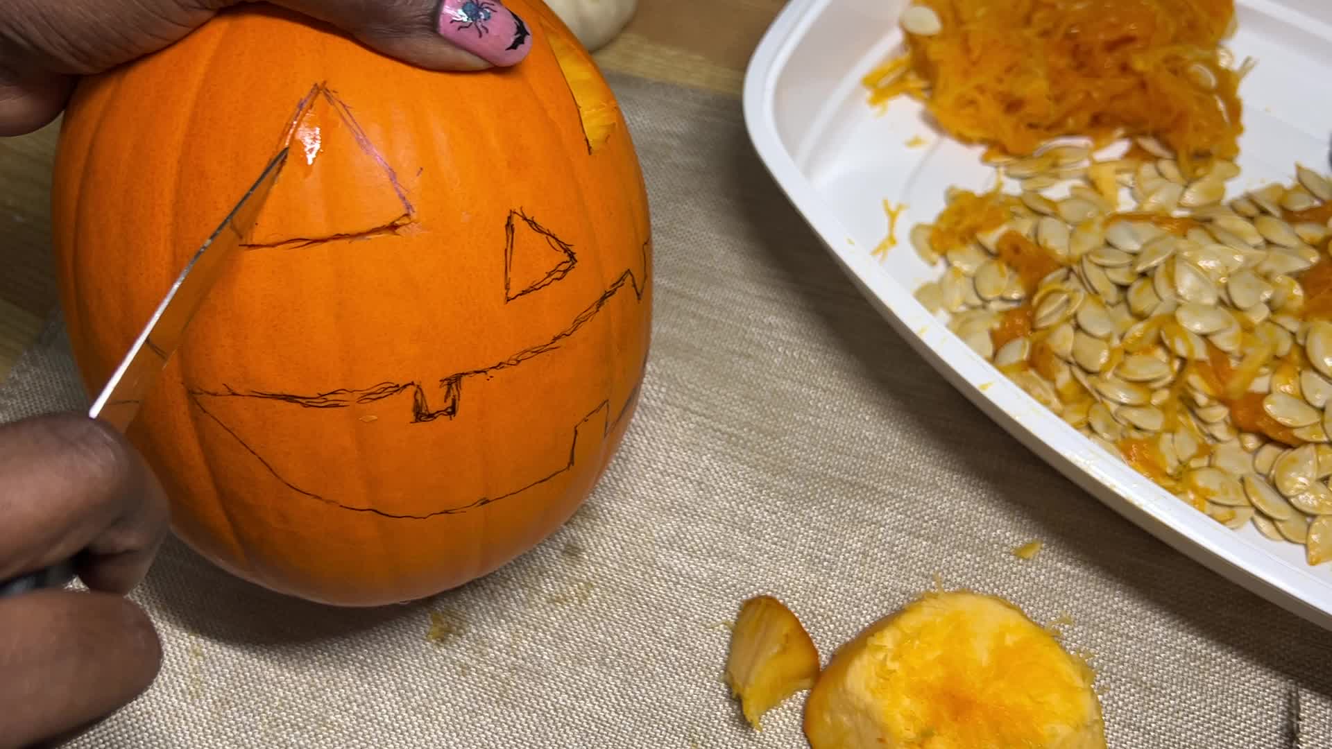 Halloween pumpkin carving in Toronto
