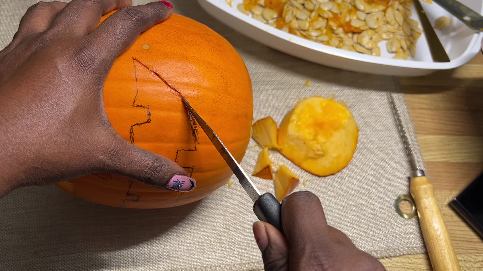 Halloween pumpkin carving in Toronto
