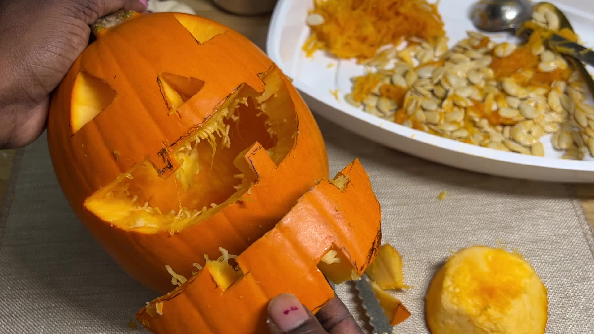 Halloween pumpkin carving in Toronto