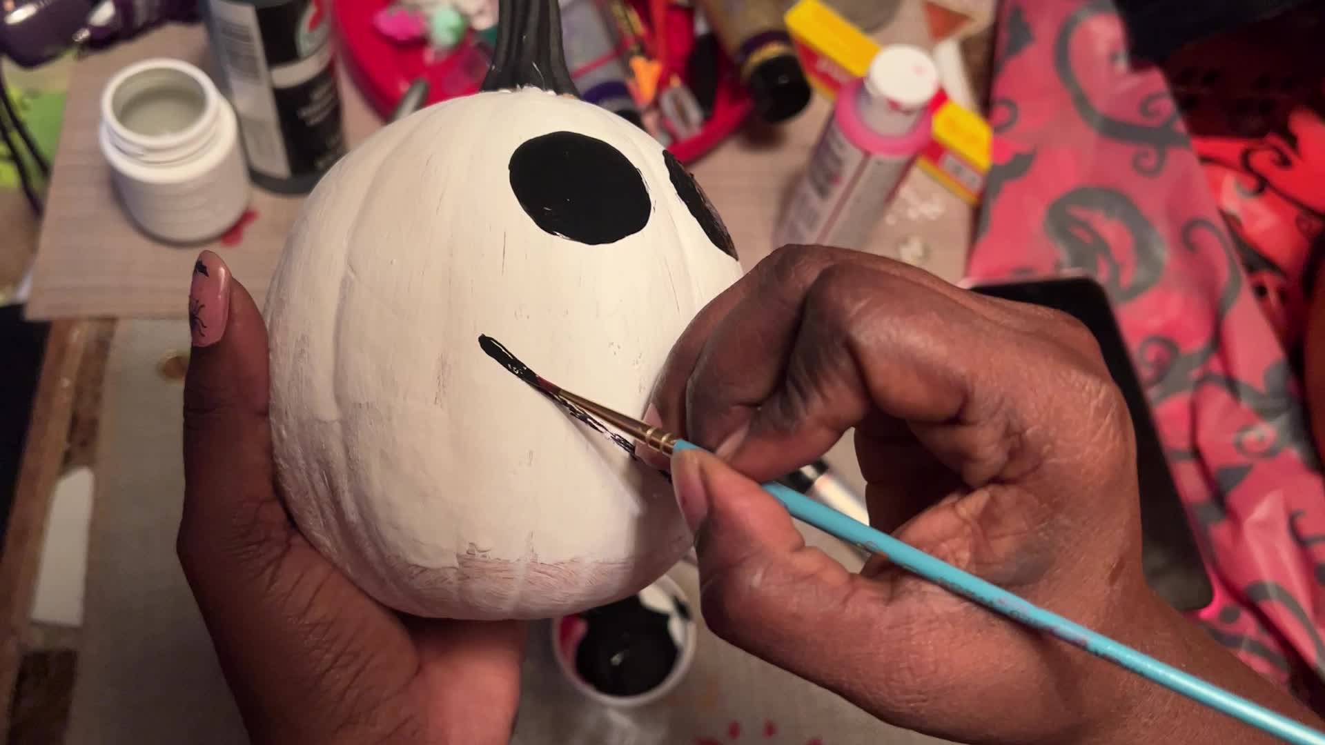 Painting and decorating pumpkins for Halloween in Toronto