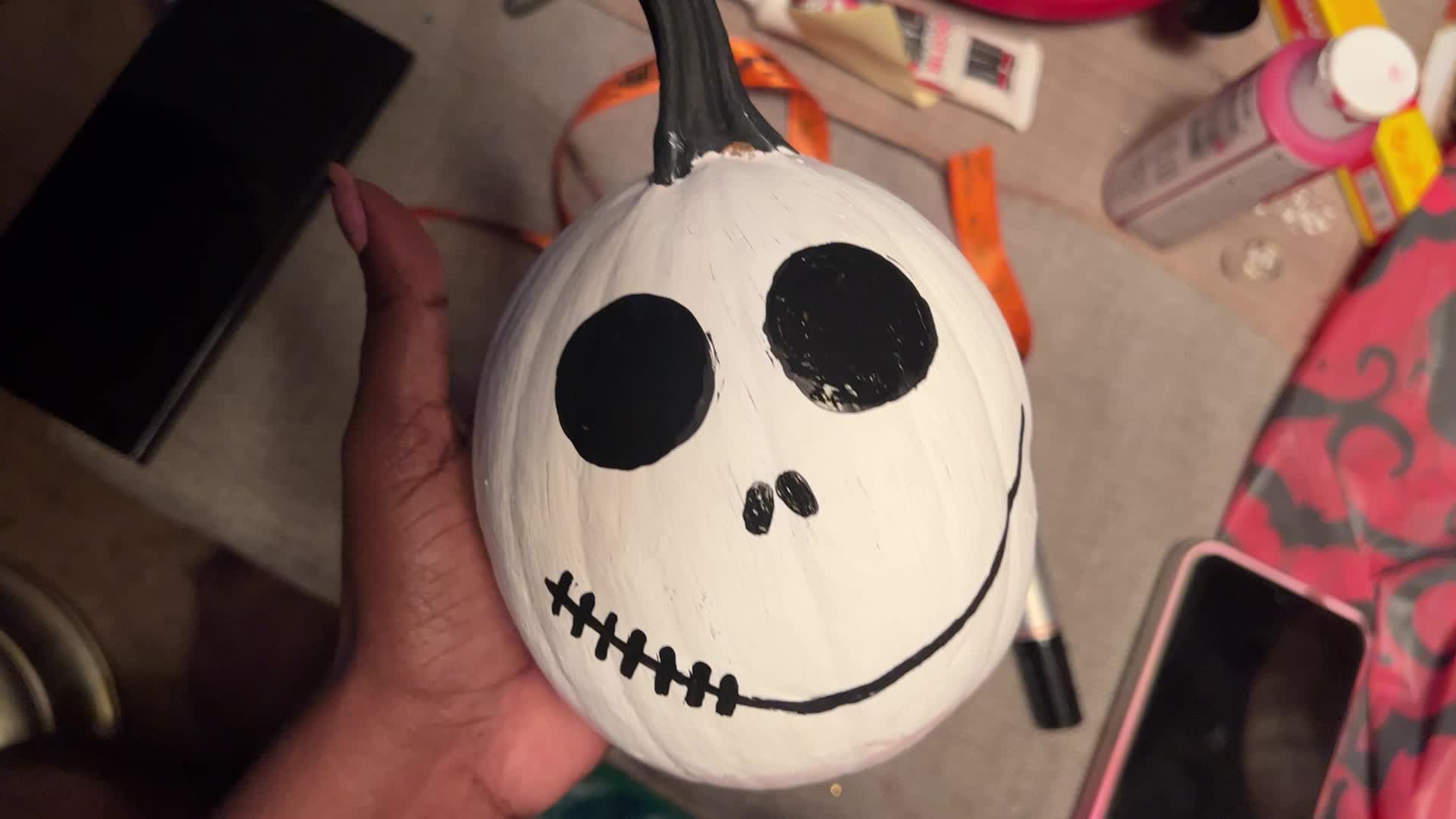 Painting and decorating pumpkins for Halloween in Toronto
