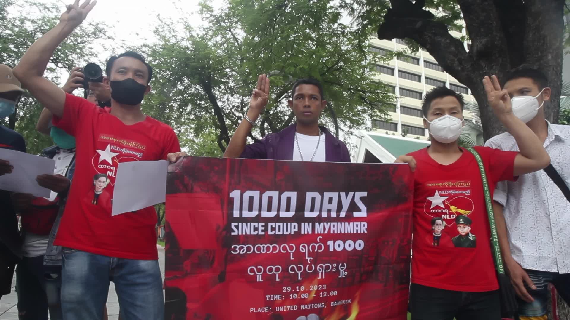 Myanmar protest against 1000 days coup in Myanmar